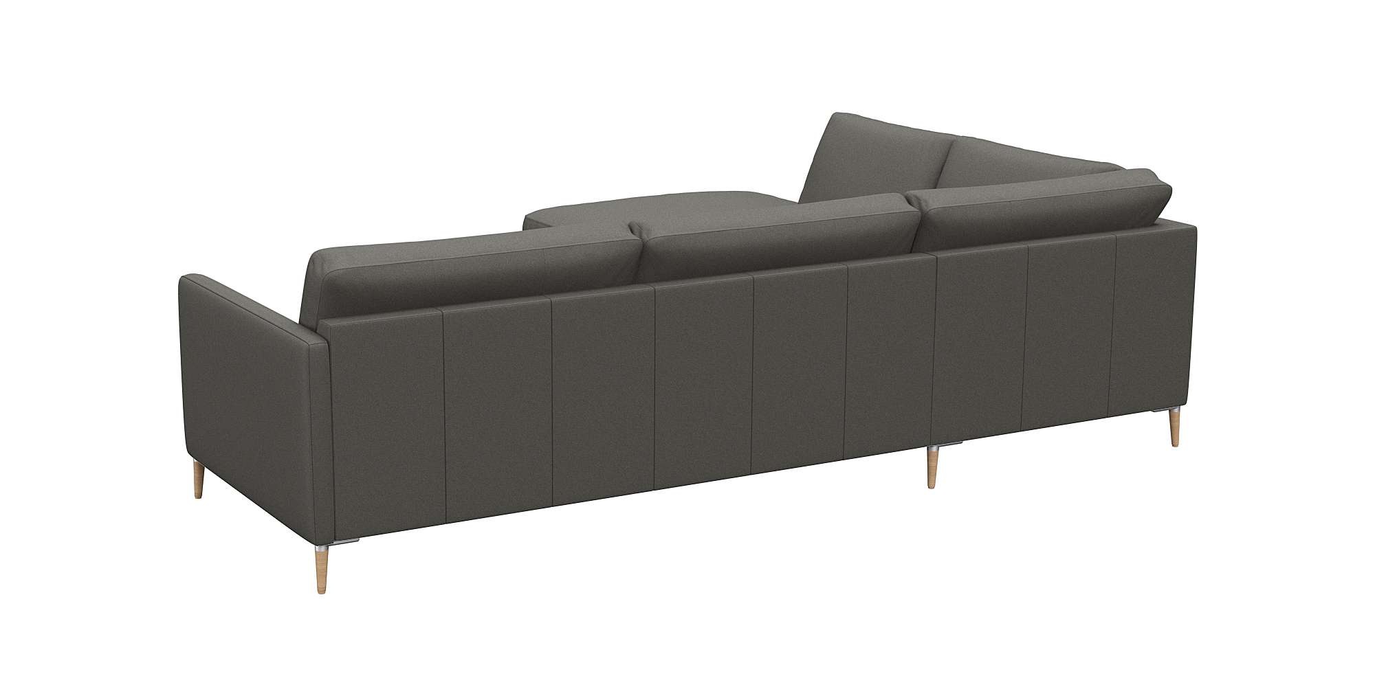 FLEXLUX Ecksofa »Fiore, L-Form«, schmale Armlehnen, Kaltschaum, Füße Alu+ Eiche