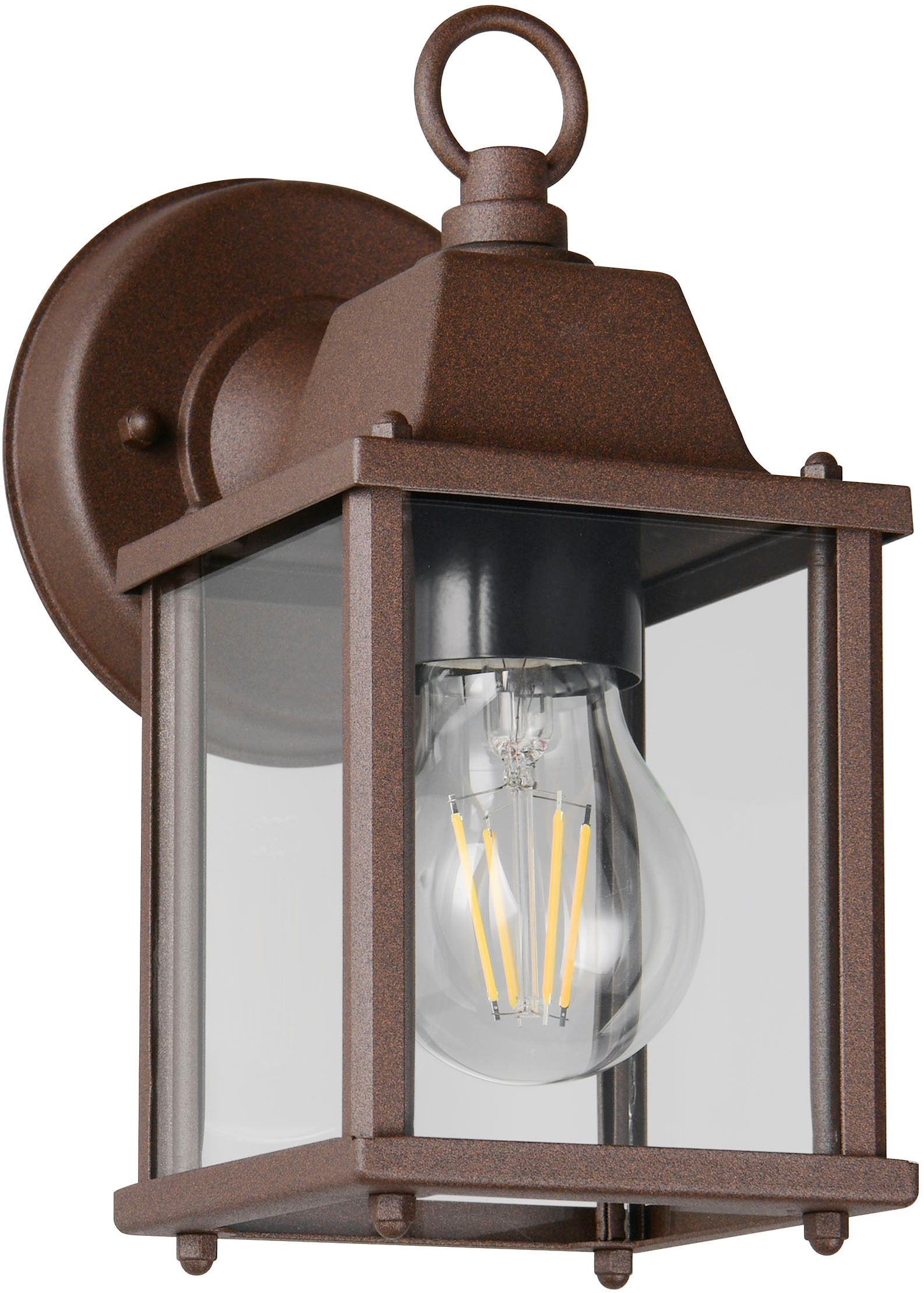 TRIO Leuchten Außen-Wandleuchte »MIRANDE, Hauswand Leuchte Laterne mit Glasschirm, exkl 1x E27 max 40W« E27 1 Stk. warmweiß - kaltweiß IP23, Outdoor Wandlampe für wechselbare Leuchtmittel Höhe 23cm