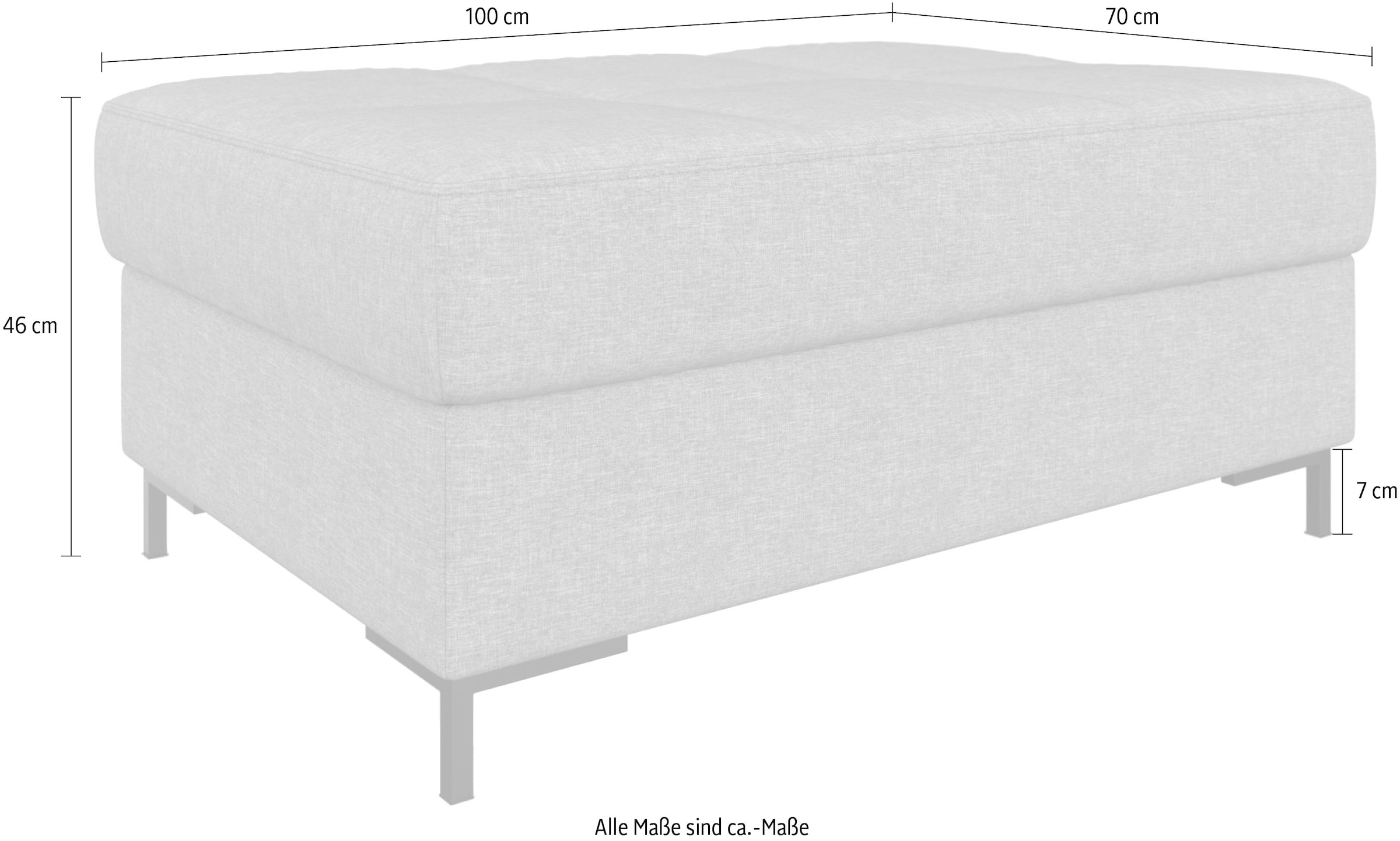 DOMO collection Polsterhocker »Capelo bequem, Federkernunterfederung, B/T 100/70cm« inklusive Federkern