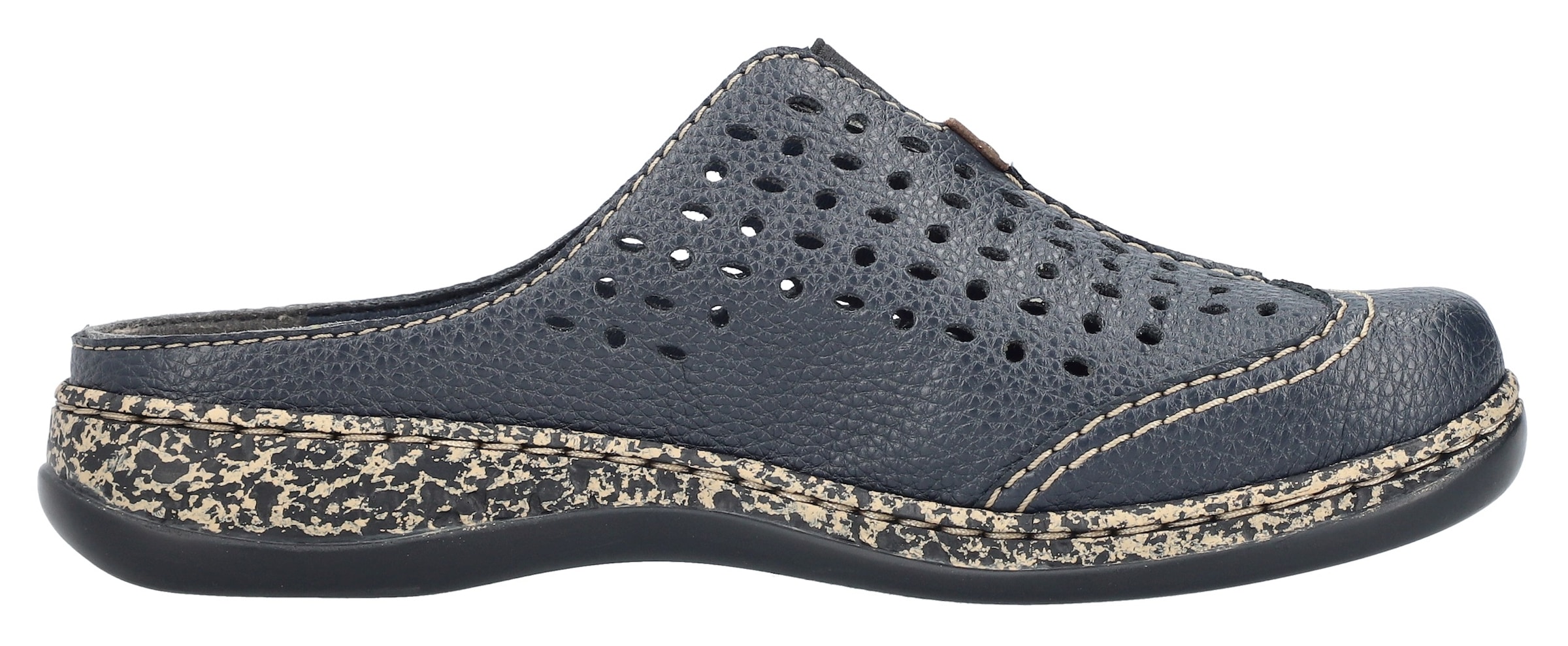Rieker Clog  Schlupfschuh, Hausschuh, Sommerschuh mit Perforation