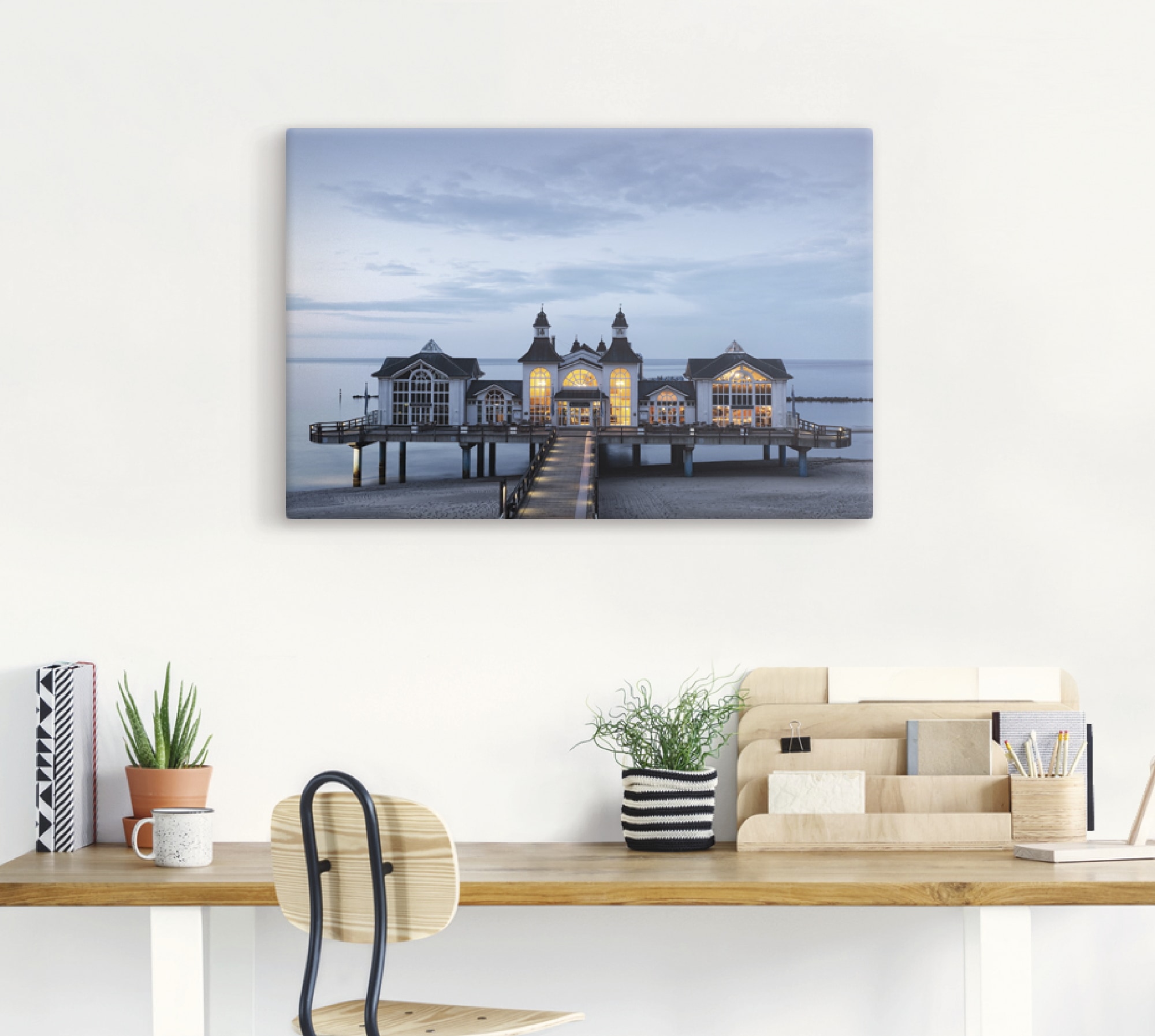 Artland Wandbild »Seebrücke Sellin«, Gebäude, (1 St.), als Alubild, Outdoorbild, Leinwandbild in verschied. Größen