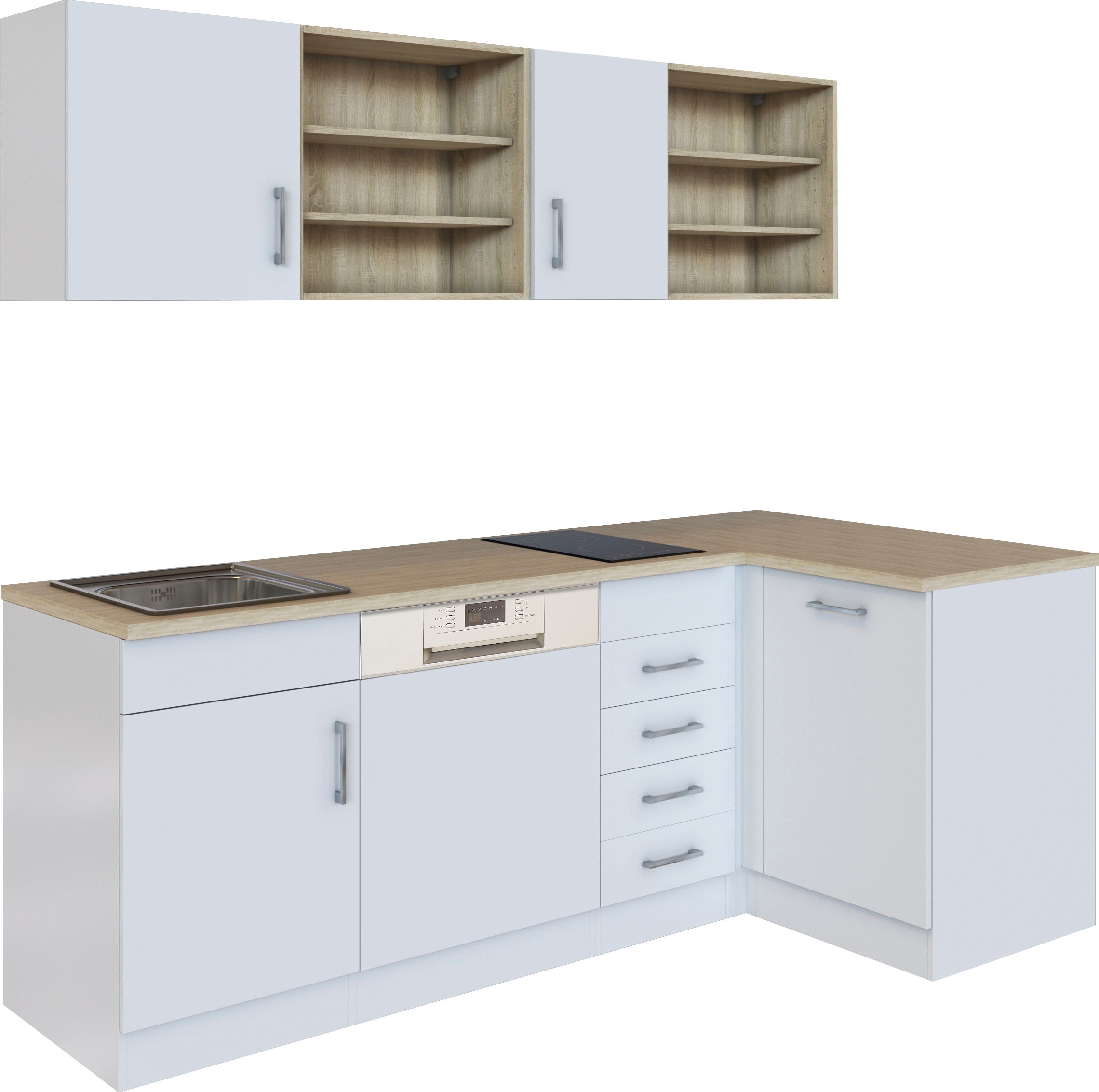KOCHSTATION Küche »KS-Mali«, Stellbreite 210/110 cm, mit E-Geräten