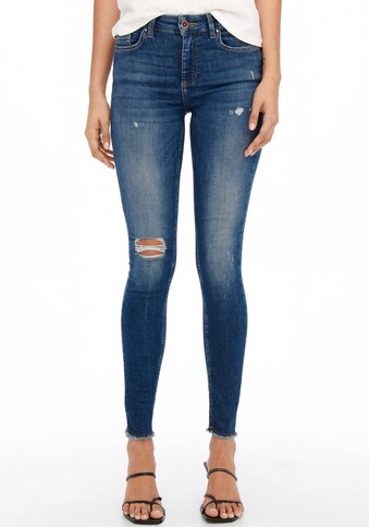 Only Skinny-fit-Jeans »ONLBLUSH MID SK AK RW DT DNM«, mit fransigem Saum kaufen