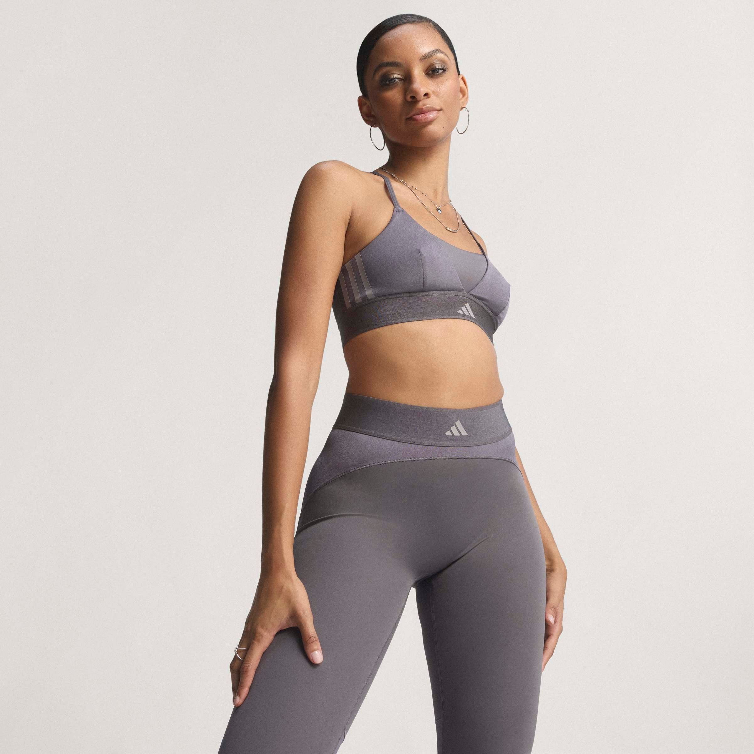 adidas Performance Trainingstights »HYG SHN 1/1 L«  sportlicher Mix aus glänzendem und mattem Material, mit Jacquard-Bund