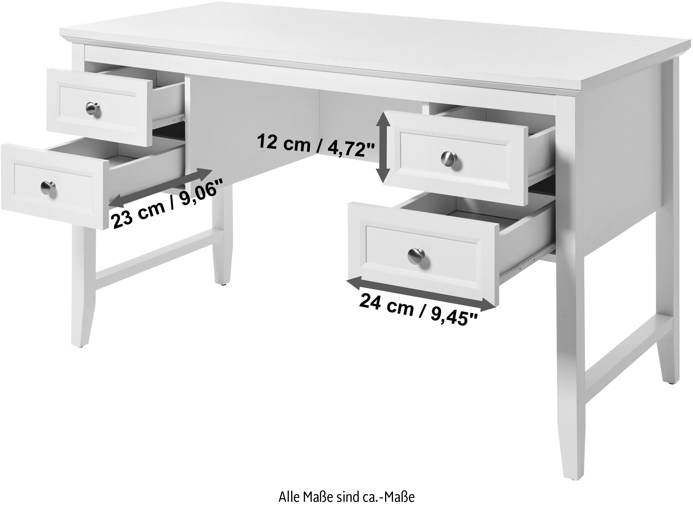 Jahnke Schreibtisch »CLASSIC D 130«, (1 St.), Schreibtisch, 4 Schubladen, Breite 130 cm