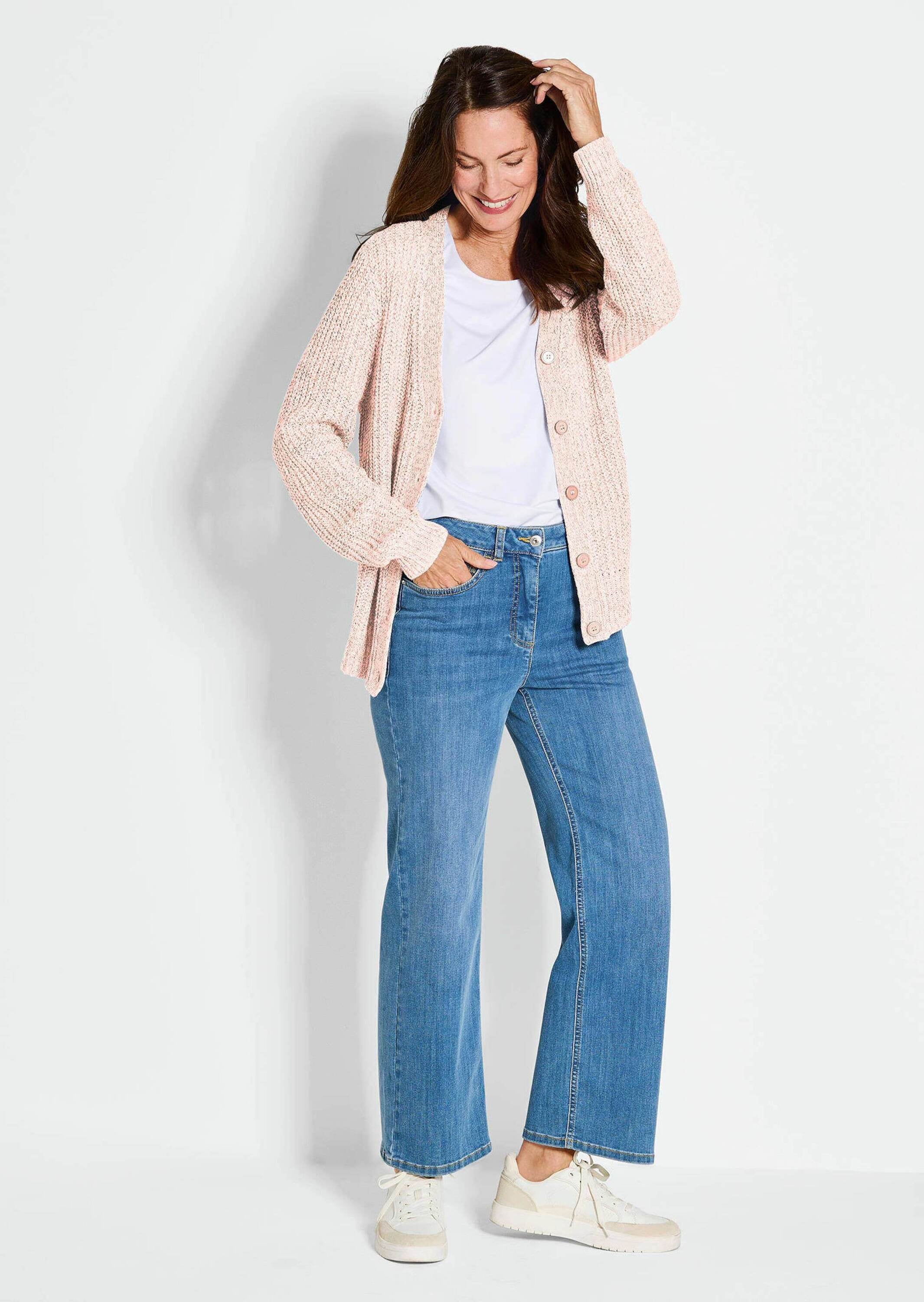 GOLDNER Strickjacke »Langarm Strickjacke mit V-Ausschnitt«