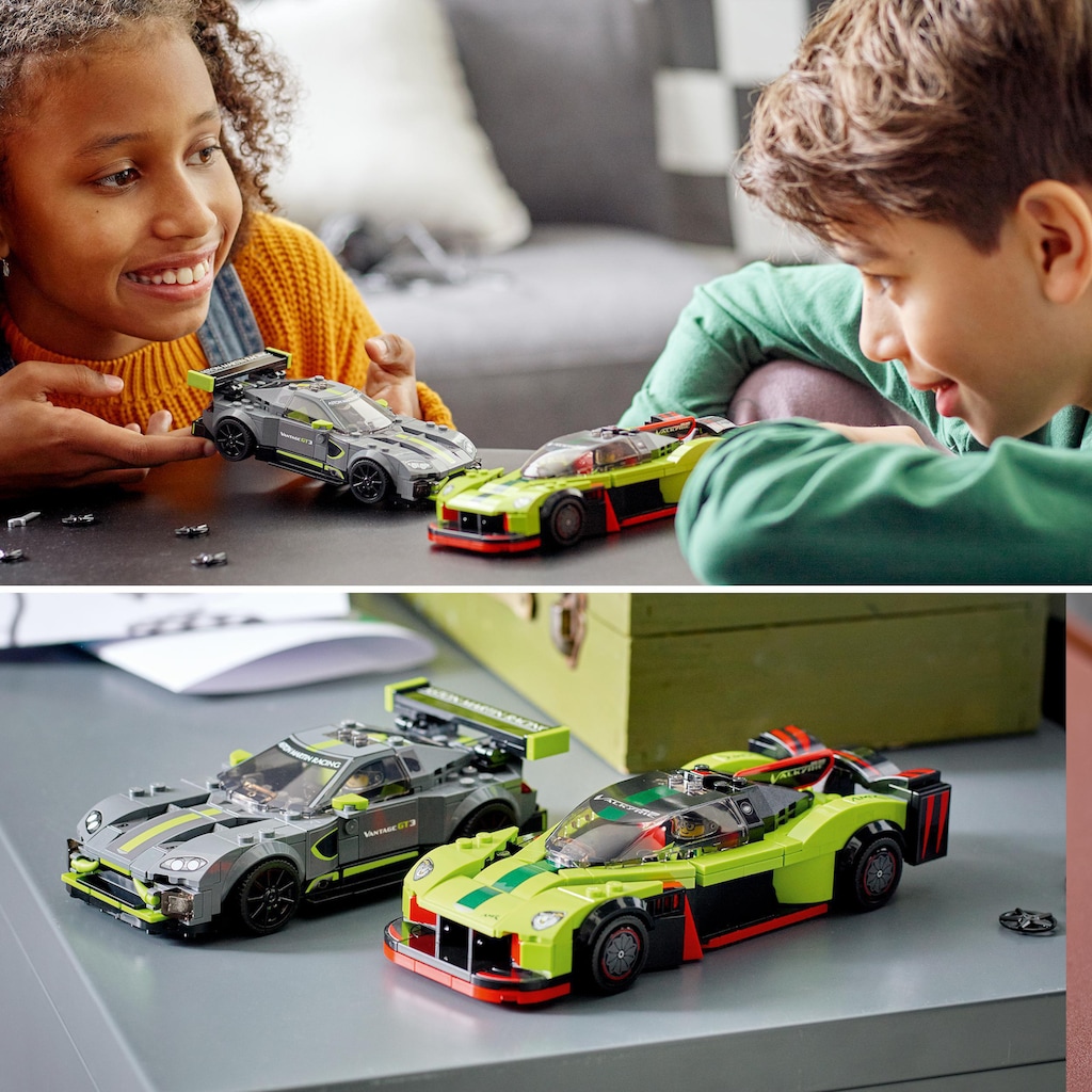 LEGO® Konstruktionsspielsteine »Aston Martin Valkyrie AMR Pro & Aston Martin Vantage GT3 (76910)«, (592 St.)