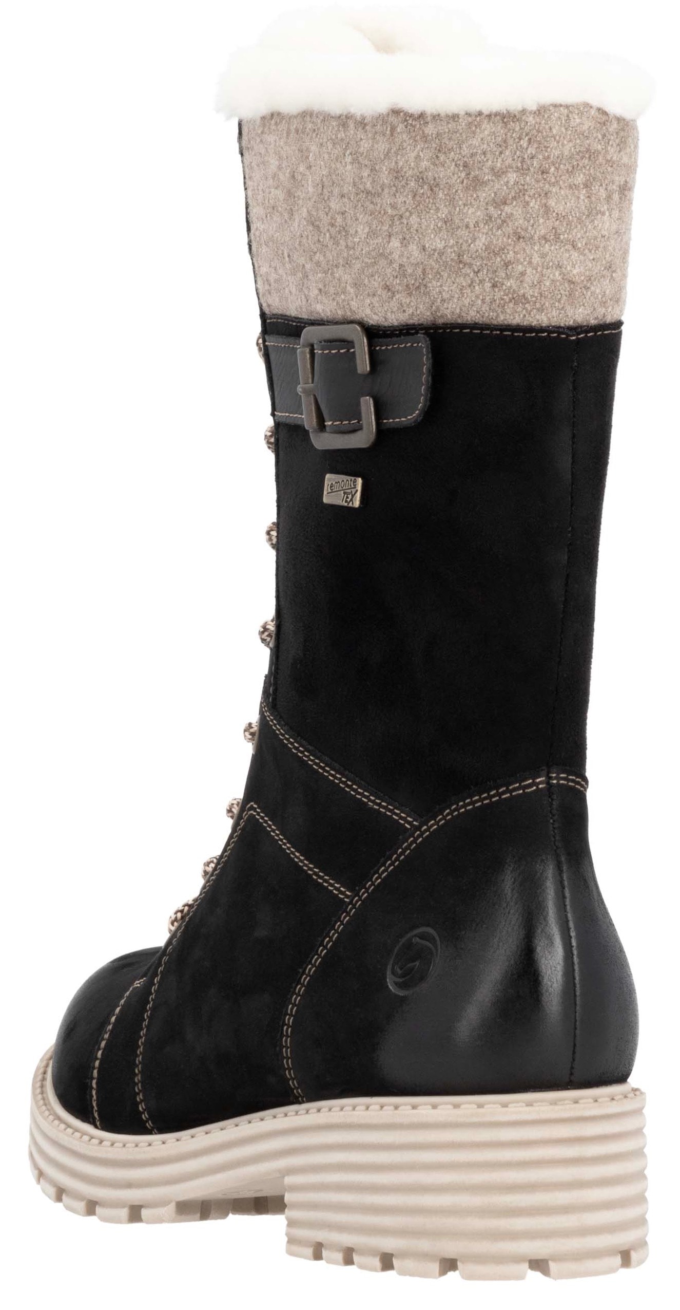 Remonte Winterstiefel, Blockabsatz, Schnürstiefel mit wasserabweisender remonte TEX-Membran