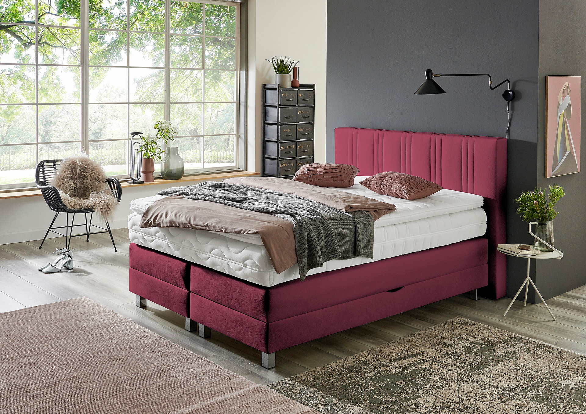 Westfalia Schlafkomfort Boxspringbett, wahlweise mit Bettkasten und Topper