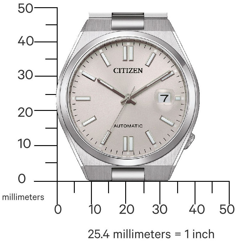 Citizen Automatikuhr, Armbanduhr, Damenuhr, Herrenuhr, Edelstahlarmband, Saphirglas, Datum