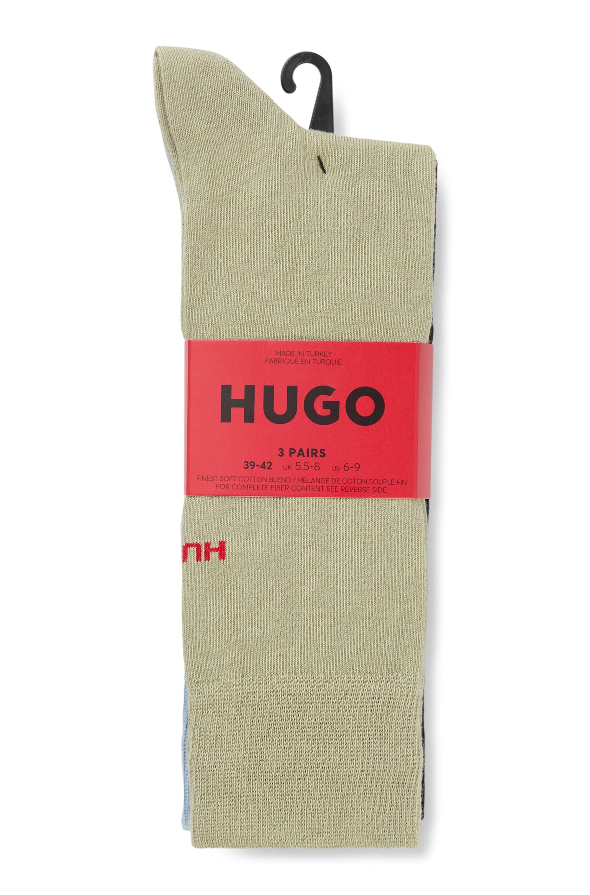 HUGO Underwear Businesssocken »3P RS UNI CC«, (Packung, 3 Paar, 3er Pack), mit kontrastfarbenen HUGO Logo-Schriftzug