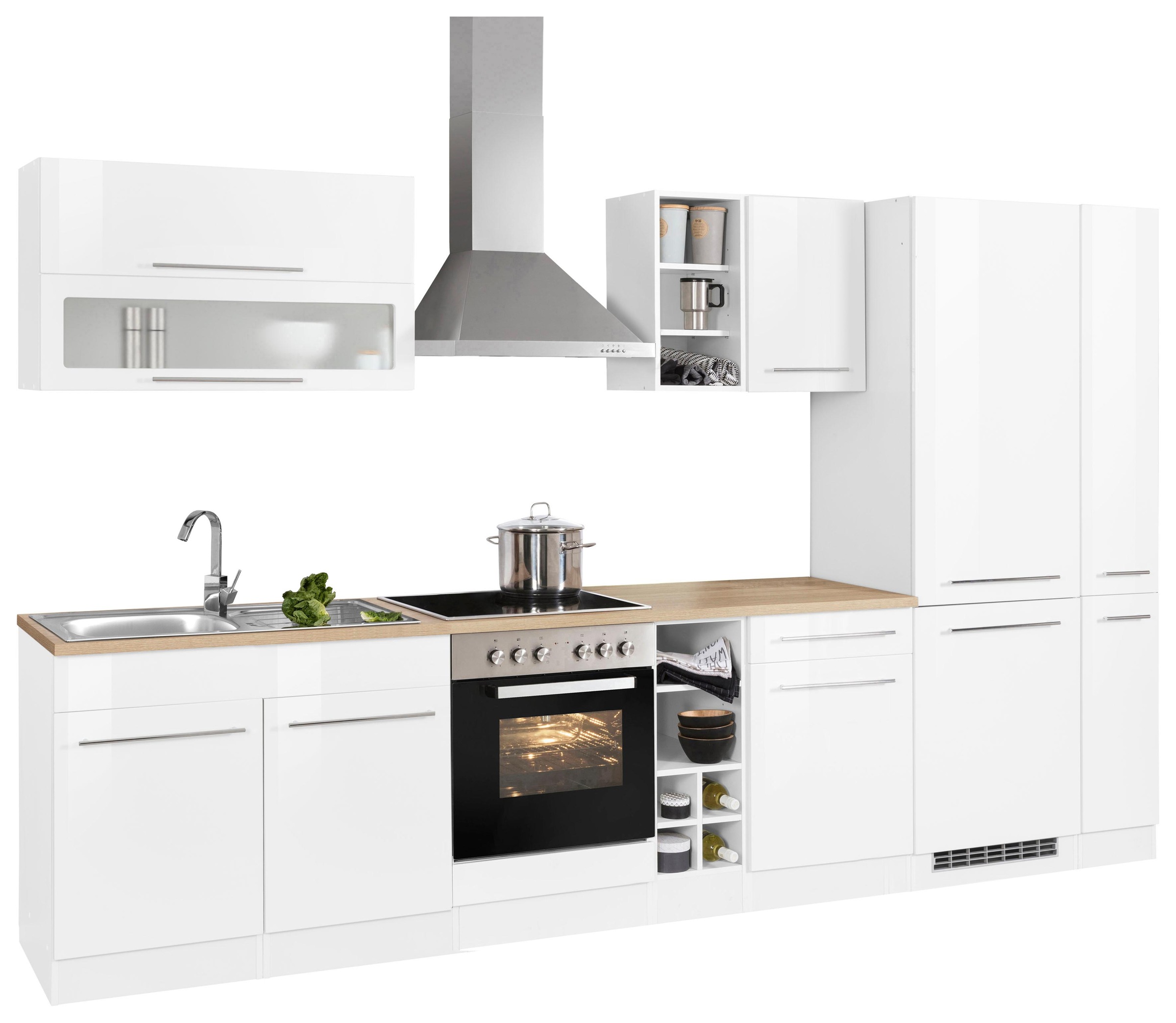 KOCHSTATION Küchenzeile »KS-Eton«, mit E-Geräten, Breite 330 cm