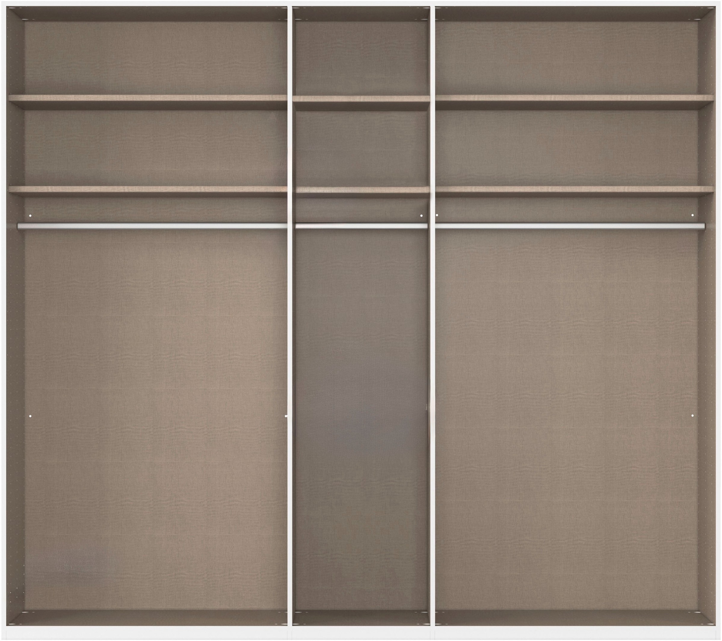 rauch Kleiderschrank »Drehtürenschrank Schrank Garderobe Wäscheschrank KONA« Breiten 251/301 cm, Höhe 223 cm, Tiefe 61 cm,  Glasauflage, Massivholz-Absetzung, SOFT-CLOSE-FUNKTION MADE IN GERMANY