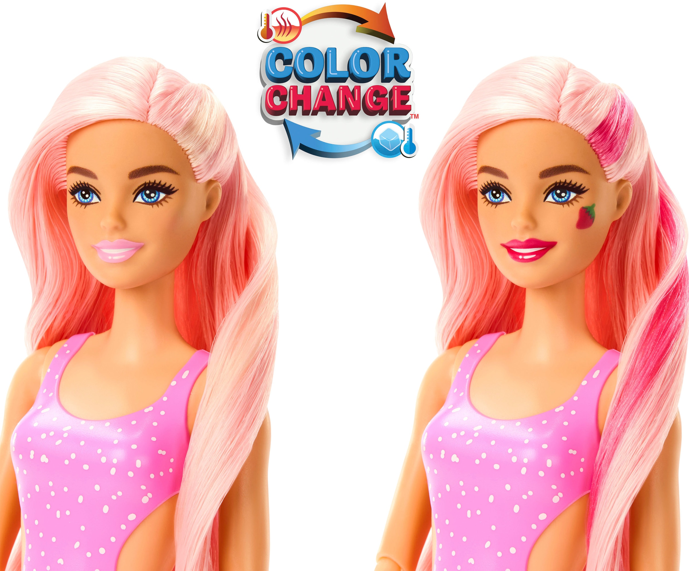 Barbie Anziehpuppe »Pop! Reveal, Fruit, Erdbeerlimonadendesign«, mit Farbwechsel