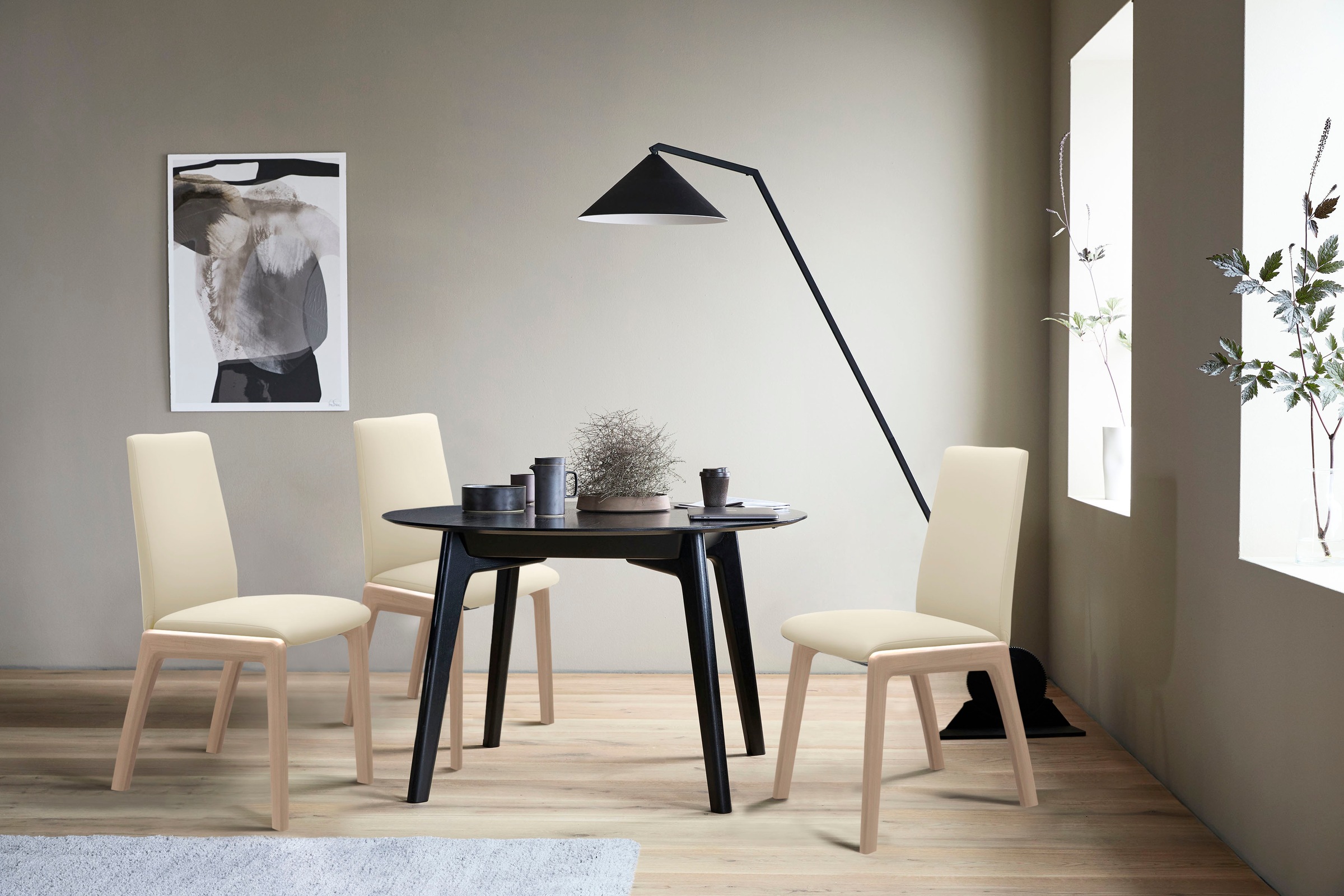 Stressless® Polsterstuhl »Laurel«, Leder PALOMA, Low Back, Größe M, mit abgerundeten Beinen in Eiche natur