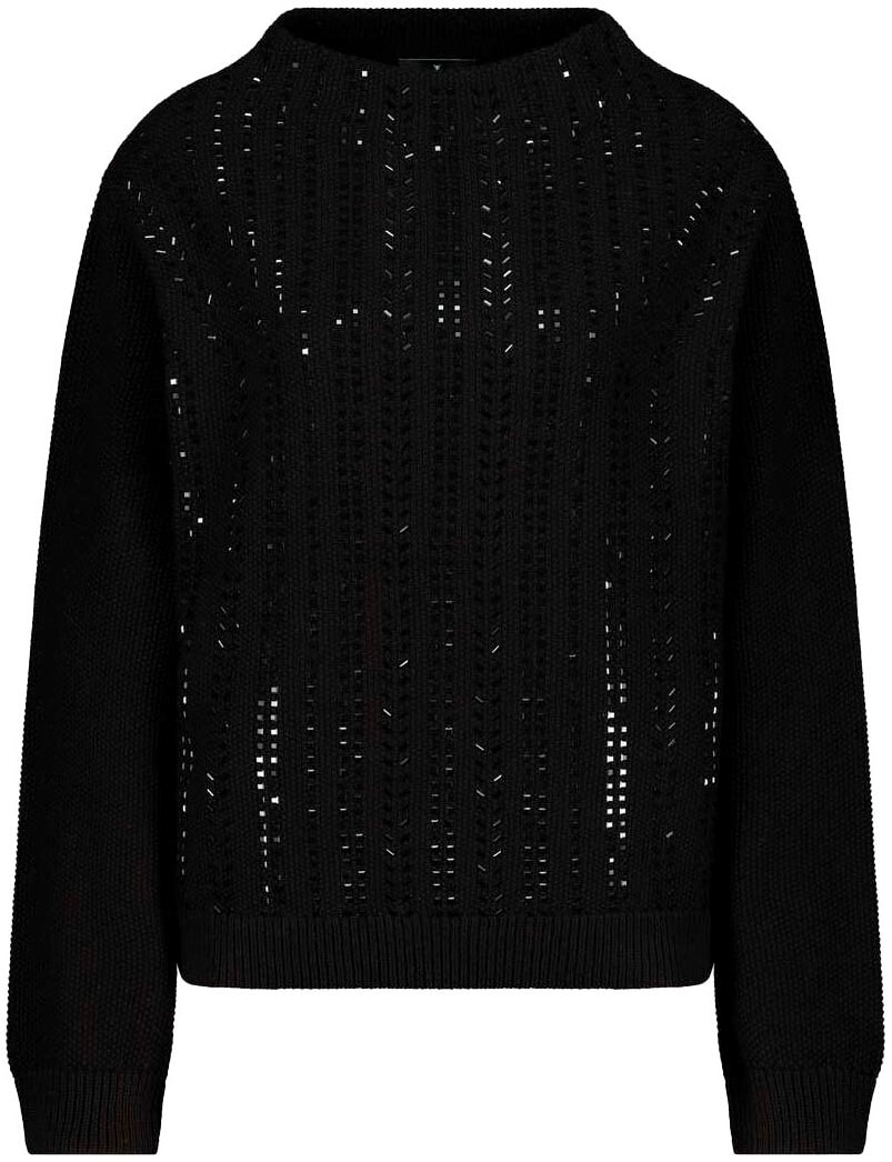 Monari Stehkragenpullover, mit Glitzersteinchen