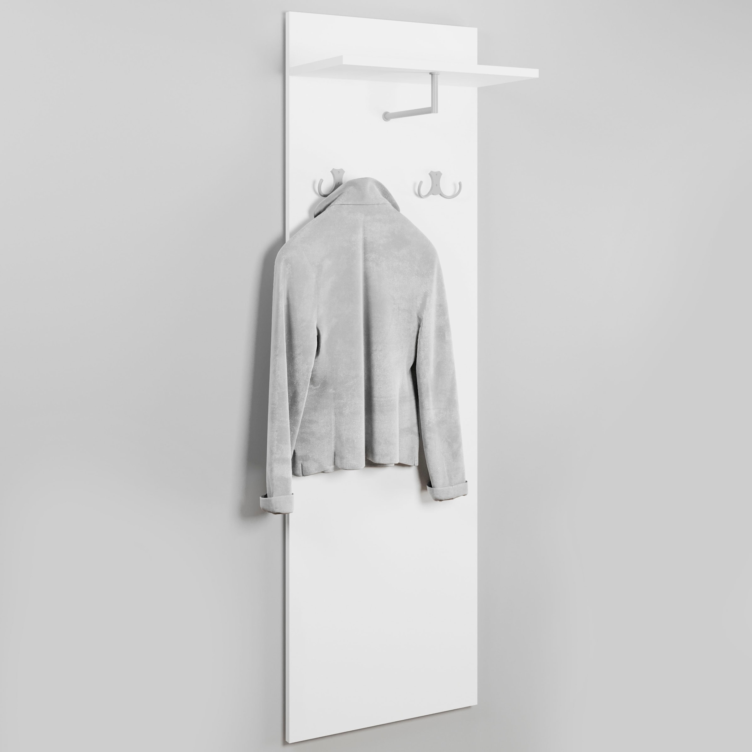 INOSIGN Garderobenpaneel »Paris«, (1 St.), Wandgarderobe mit Doppelhaken und Kleiderstange (B/T/H): 40/21,5/130cm
