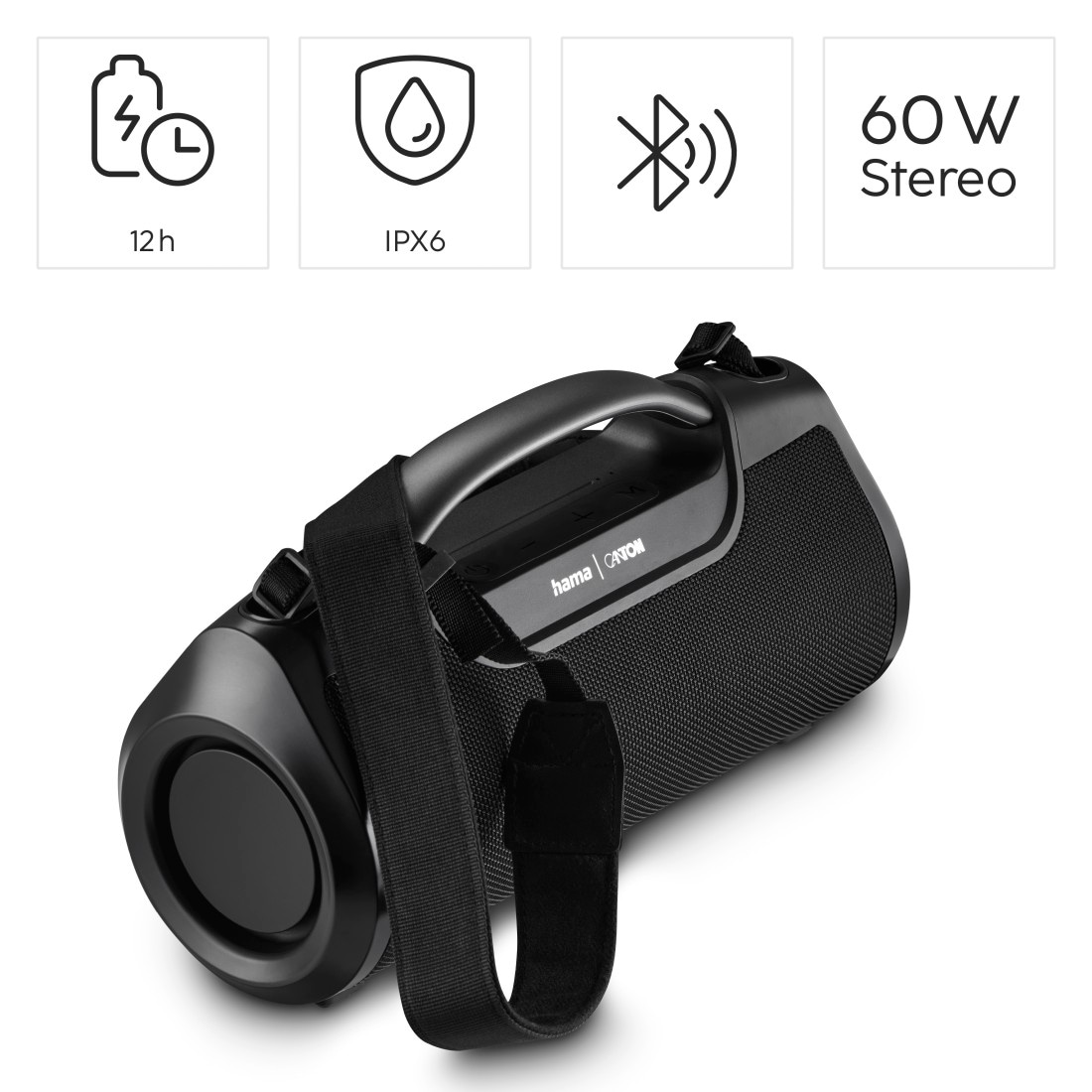 Hama Bluetooth-Lautsprecher »Bluetooth Lautsprecher Akku (Musikbox wasserdicht IPX6, PowerPack 60W)«