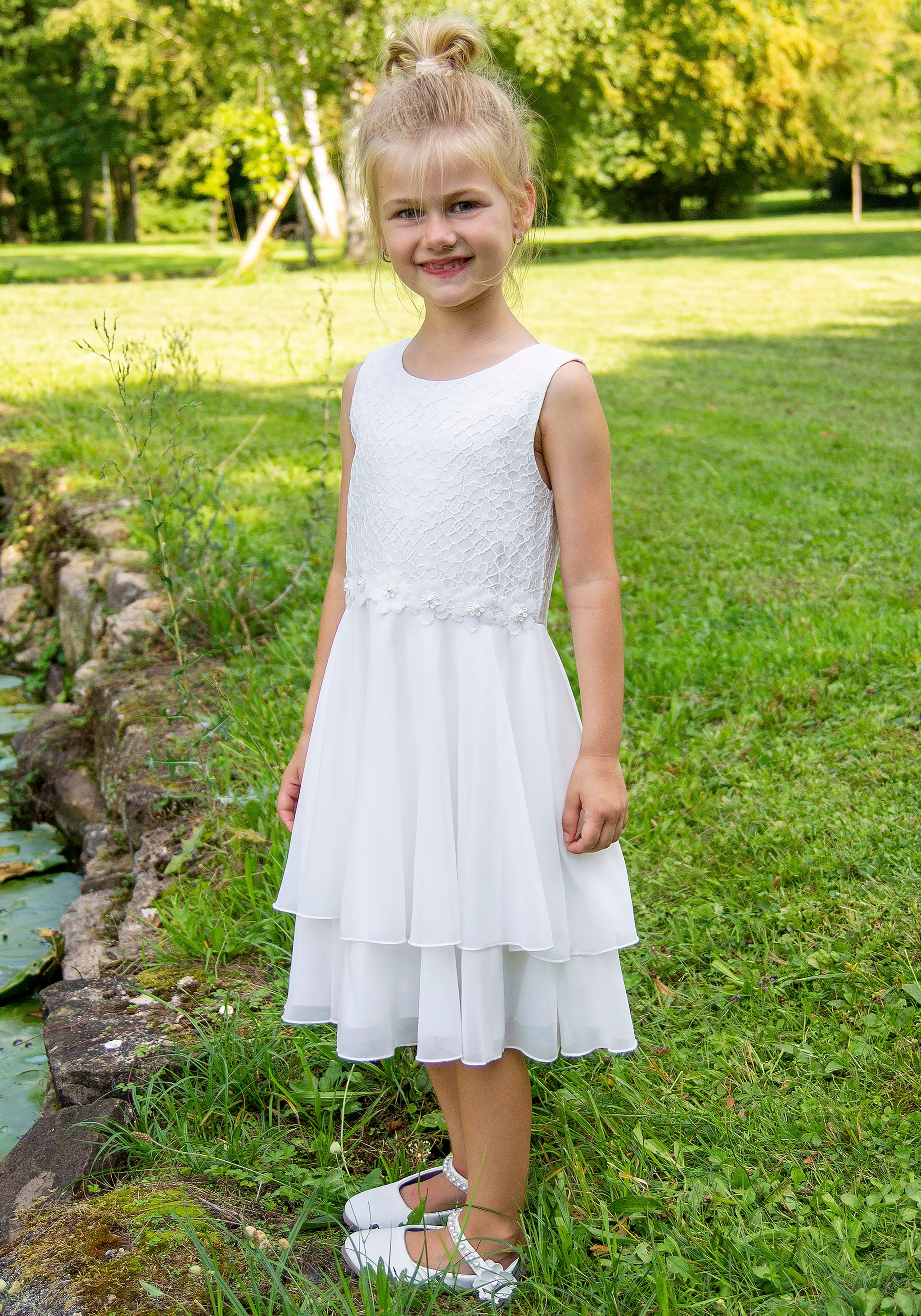 happy girls Midikleid »dress« mit spitzenbesetztem Oberteil und Rock im Lagenlook