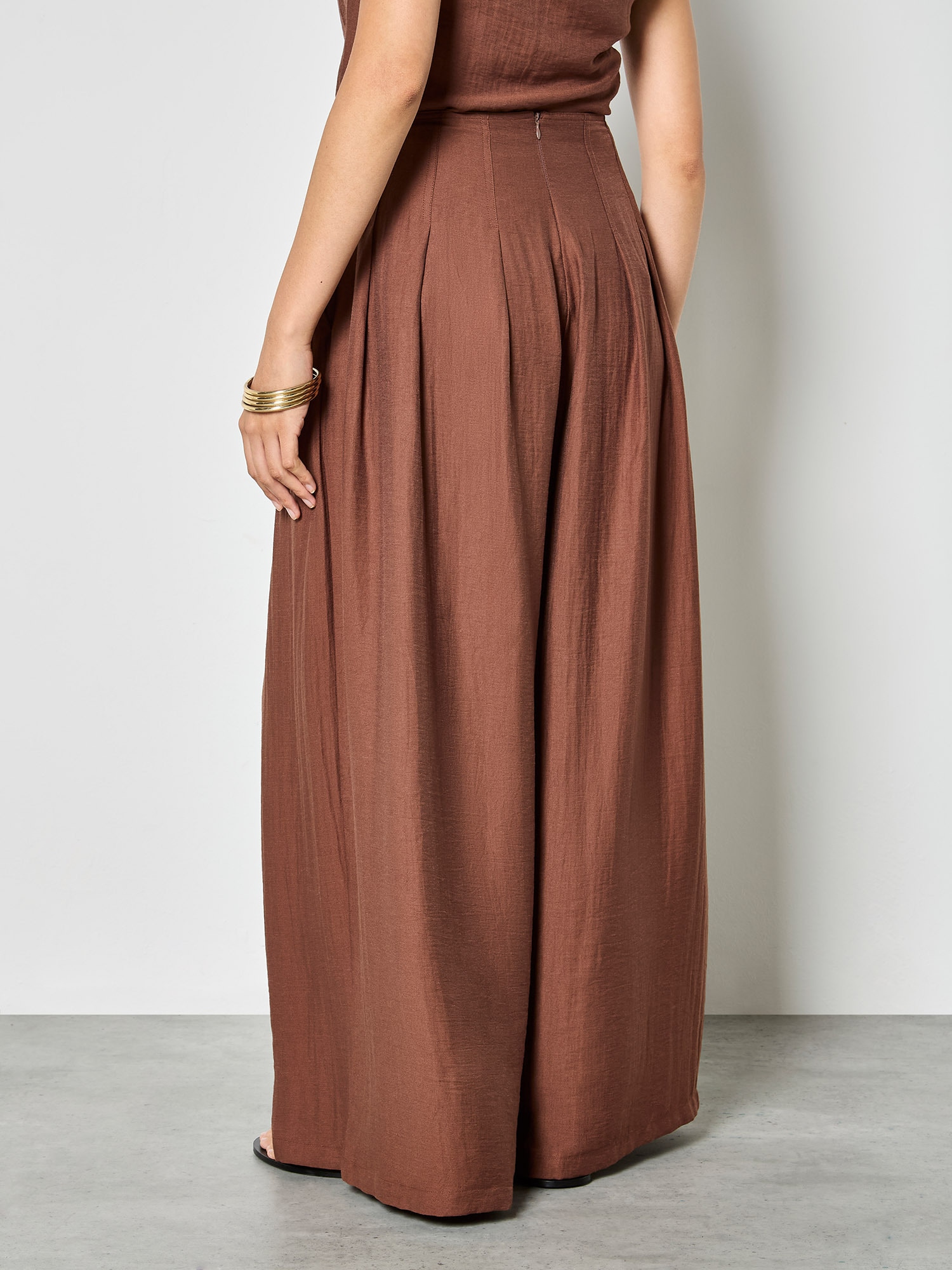 Apricot Palazzohose »Weite Hose aus strukturiertem Twill«  mit Plissee