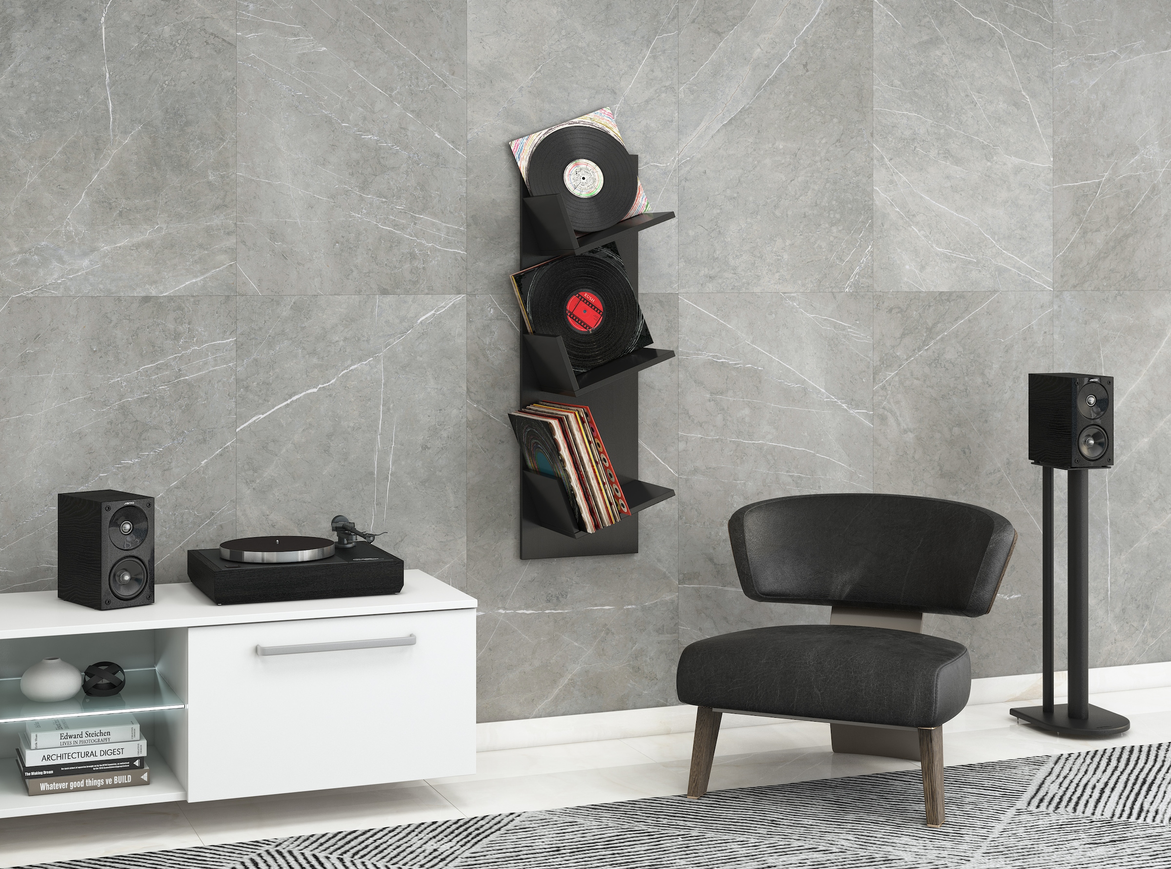 VCM Media-Regal »Holz Bücher Schallplatten LP Hänge Wandregal Sulda«