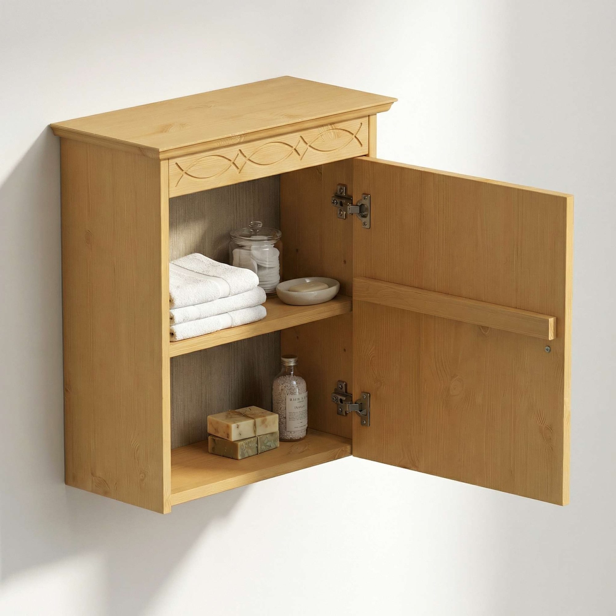 OTTO home Hängeschrank »Indra, Badschrank, Badmöbel, Badezimmerschrank« B/T/H: 46/32/52 cm,  aus massiver Kiefer, FSC®-zertifiziert