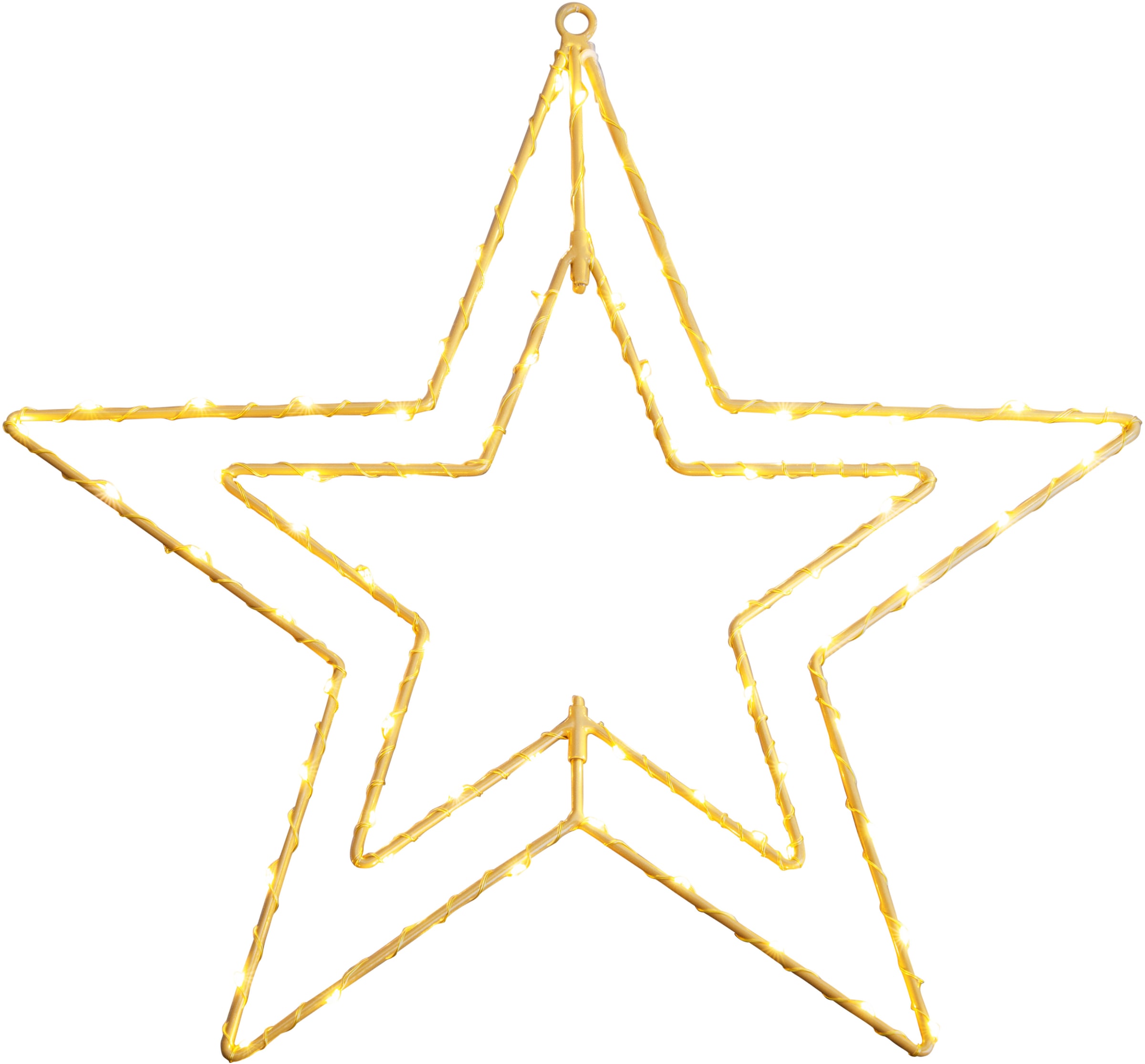 näve Dekolicht »Stern« 1 Stk. Warmweiß golden mit Aufhängung Ã˜ 40cm Licht warmweiß 70 LED IP44