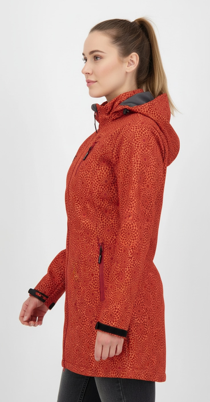 DEPROC Active Softshellmantel »SHELBY PEAK XII Softshell Kurzmantel Damen« leichter Softshell Kurzmantel mit abnehmbarer Kapuze