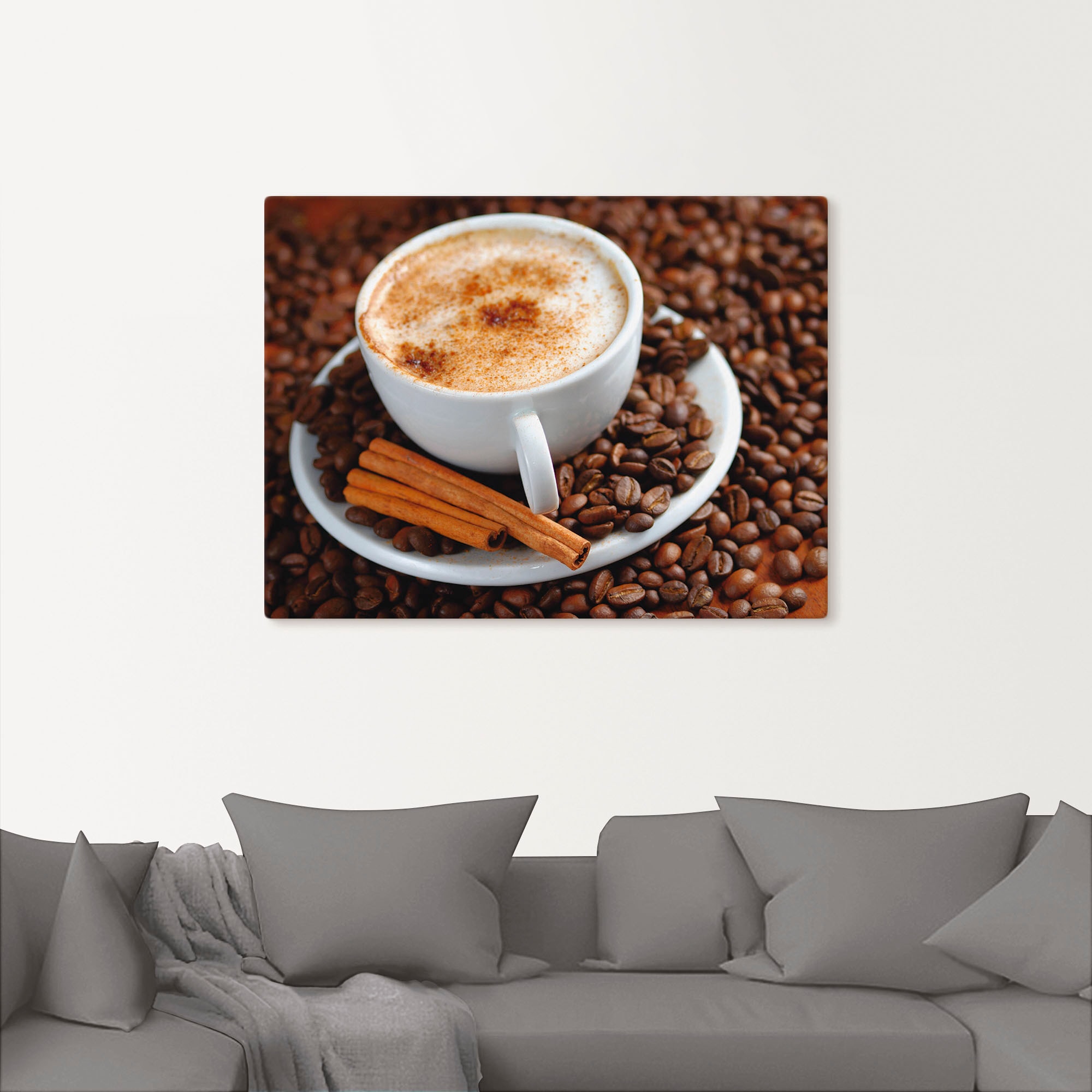 Artland Leinwandbild »Cappuccino - Kaffee« Getränke 1 Stk. tlg. auf Holzrahmen gespannt