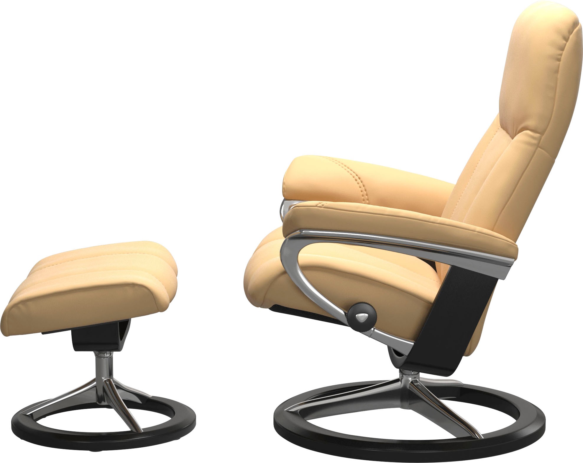 Stressless® Relaxsessel »Consul«, (Set, Relaxsessel mit Hocker), mit Hocker, mit Signature Base, Größe M, Gestell Schwarz