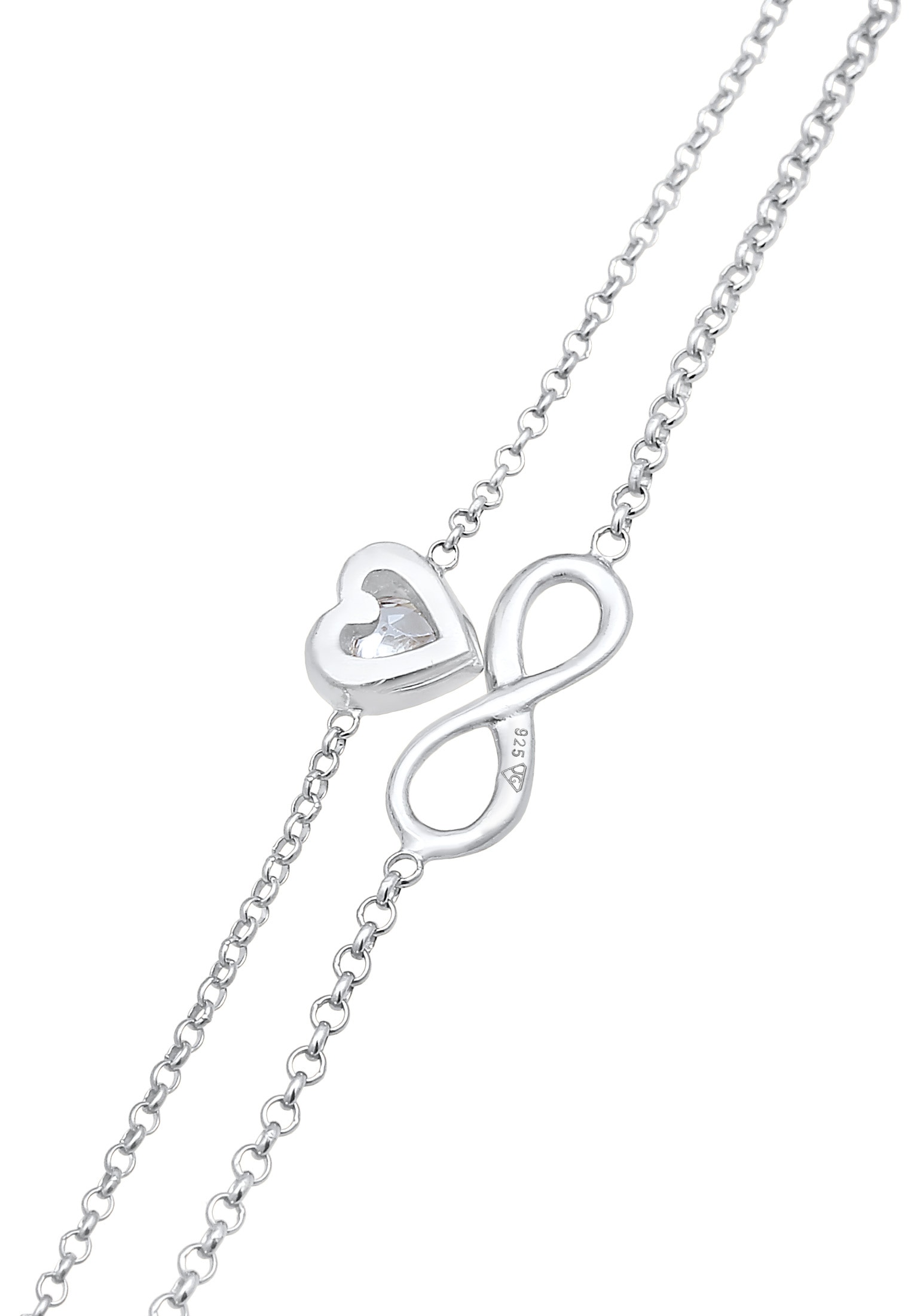 Elli Armkette »Armband Layer Infinity Herz Unendlichkeit 925 Silber«