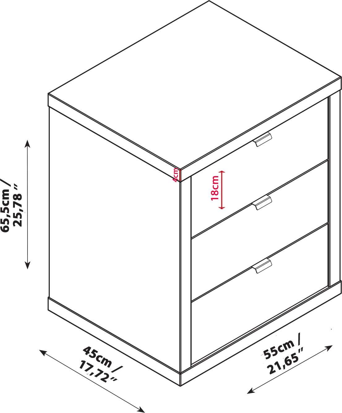 Composad Rollcontainer »PRATICO, 3 Schubladen, Fronten lackiert,«, Metallgriffe, 55x65,5 cm, aus 100% recyceltem Holz, Made in Italy