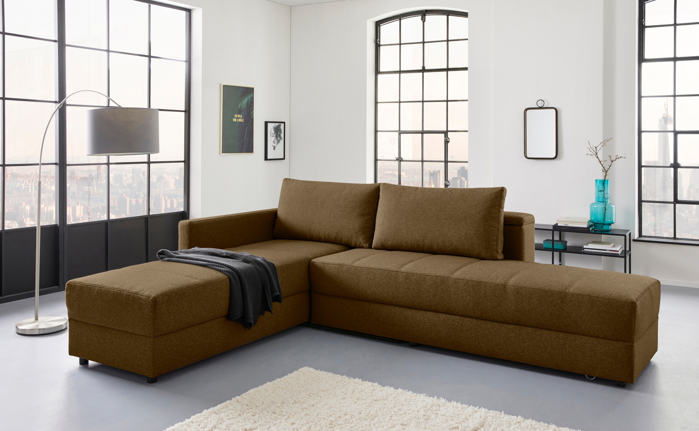 LOOKS by Wolfgang Joop Ecksofa »LooksIII L-Form«, durch Drehfunktion zum Bett wandelbar, inklusive Staufach