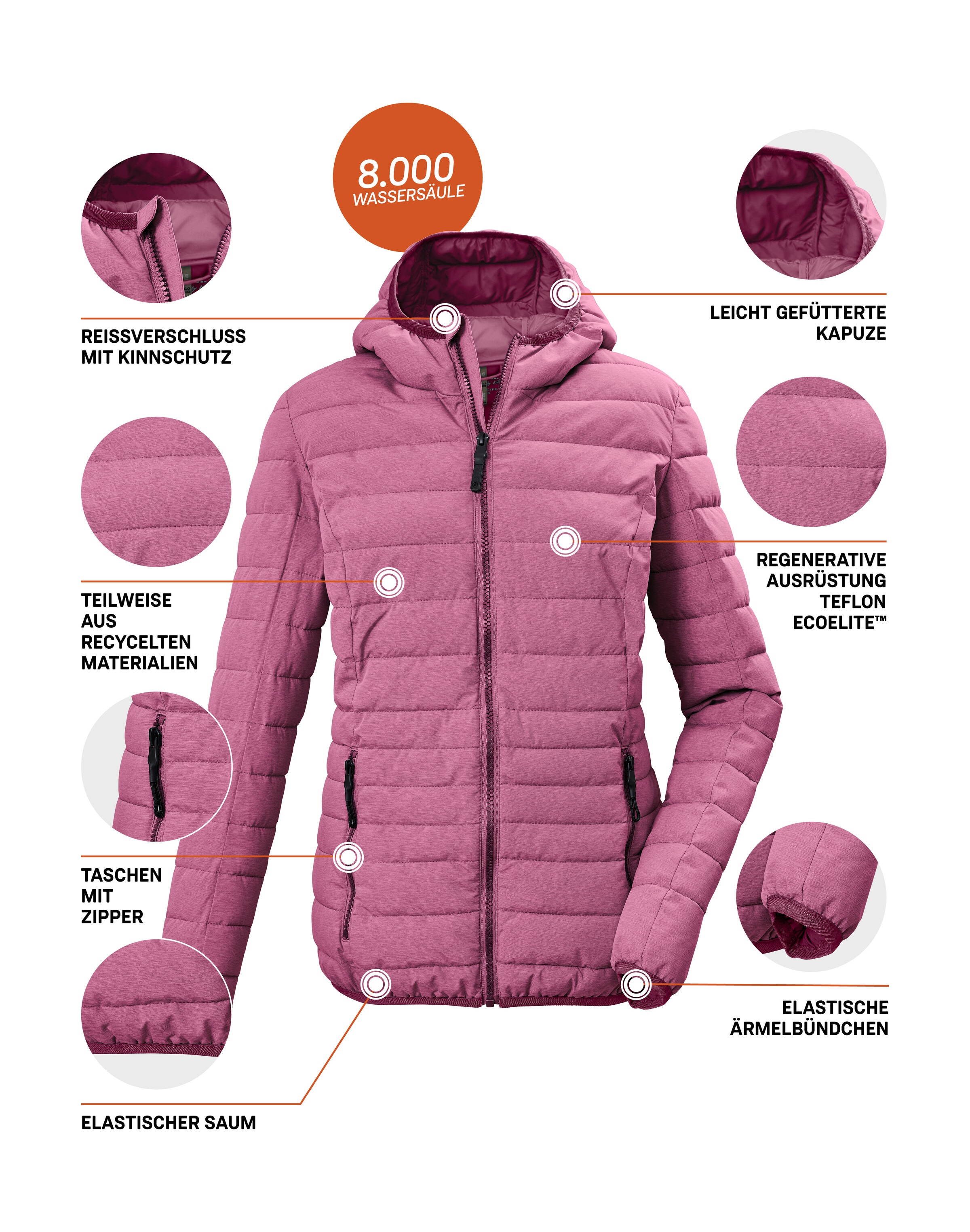 G.I.G.A. DX by killtec Steppjacke »GW 49 WMN QLTD JCKT« Wind- und wasserabweisende Damen Steppjacke mit 8.000 mm Wassersäule