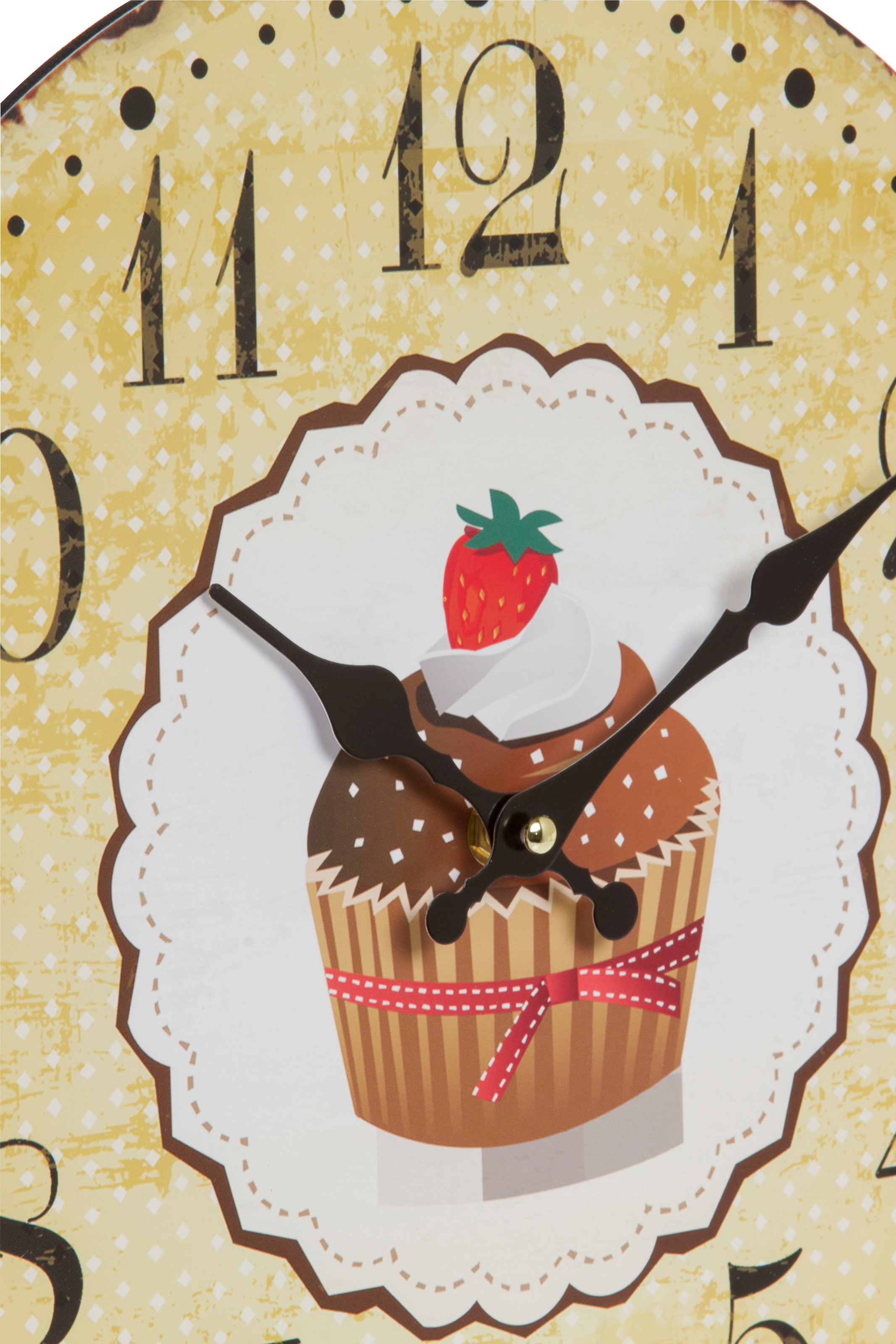 Myflair Möbel & Accessoires Wanduhr »"Cupcake, braun"«, rund, Ø 33,8 cm, Shabby Optik, dekorativ in Küche & Wohnzimmer