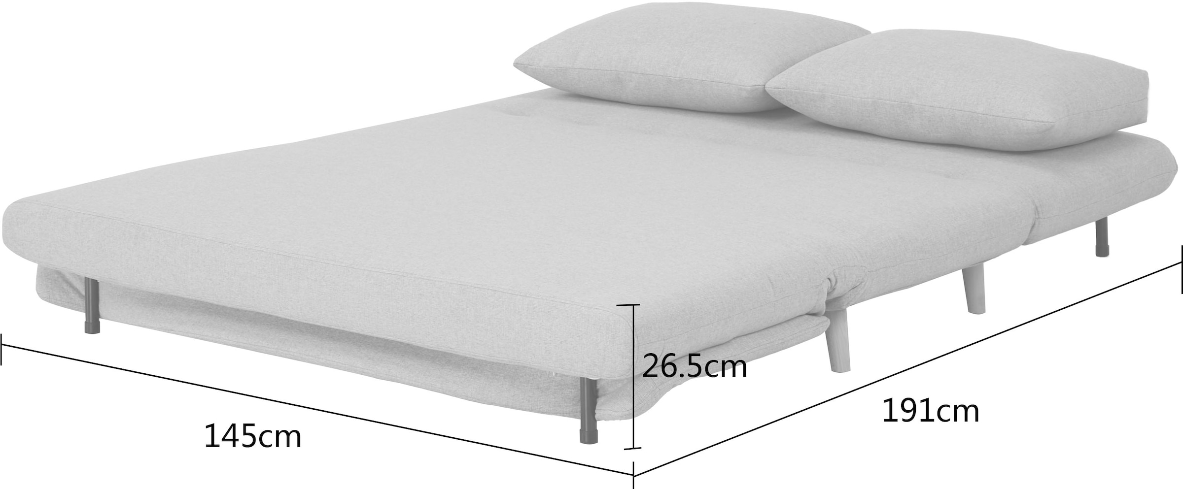 Home affaire Schlafsofa »AINSLEY 140 cm -2-Sitzer, verstellbare Rückenlehne« wandelbar zum Gästebett, Relaxsofa, Webstoff u. Cord-Bezug