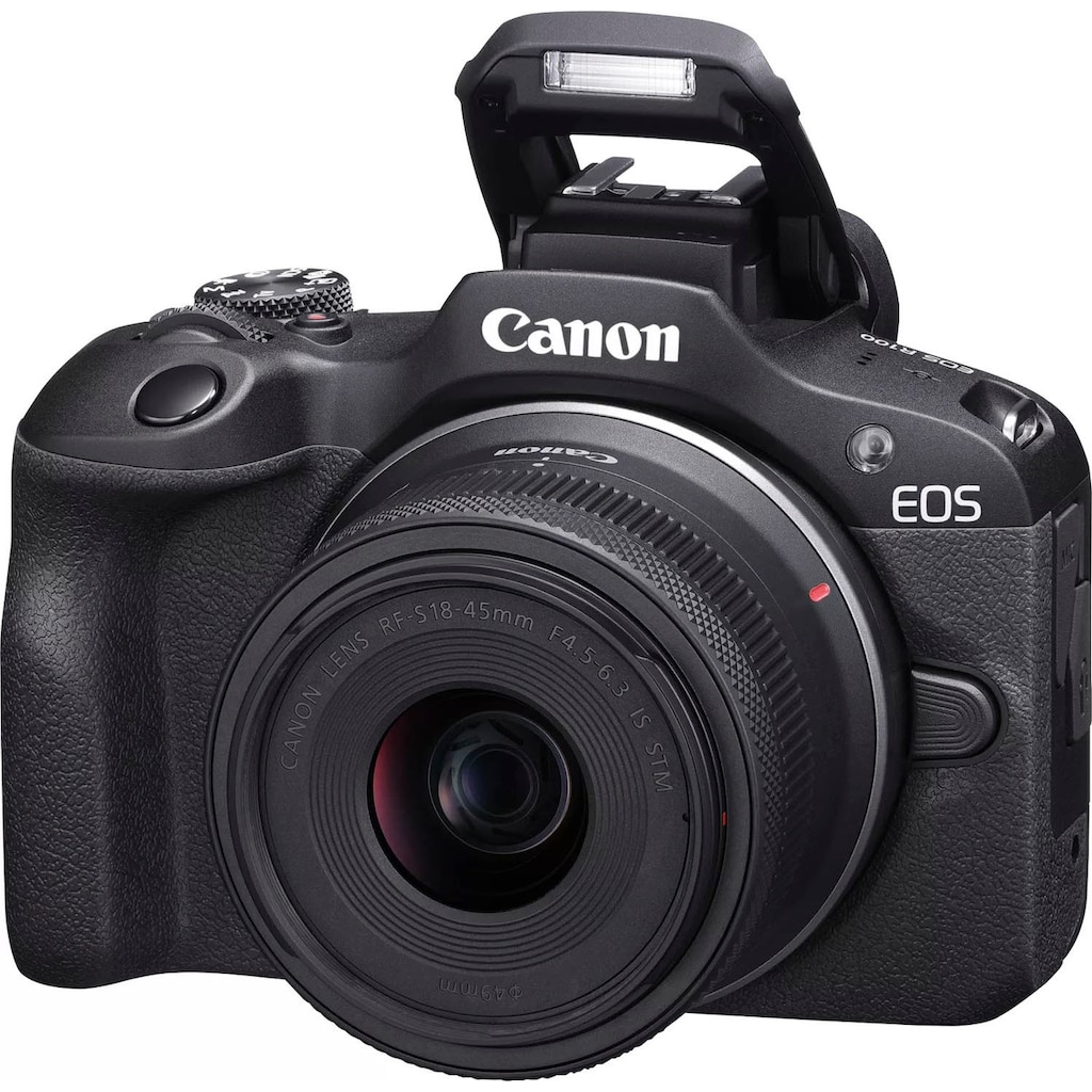 Canon Systemkamera »EOS R100 + RF-S 18-45mm F4.5-6.3 IS STM Kit«, RF-S 18-45mm F4.5-6.3 IS STM, 24,1 MP, Bluetooth-WLAN