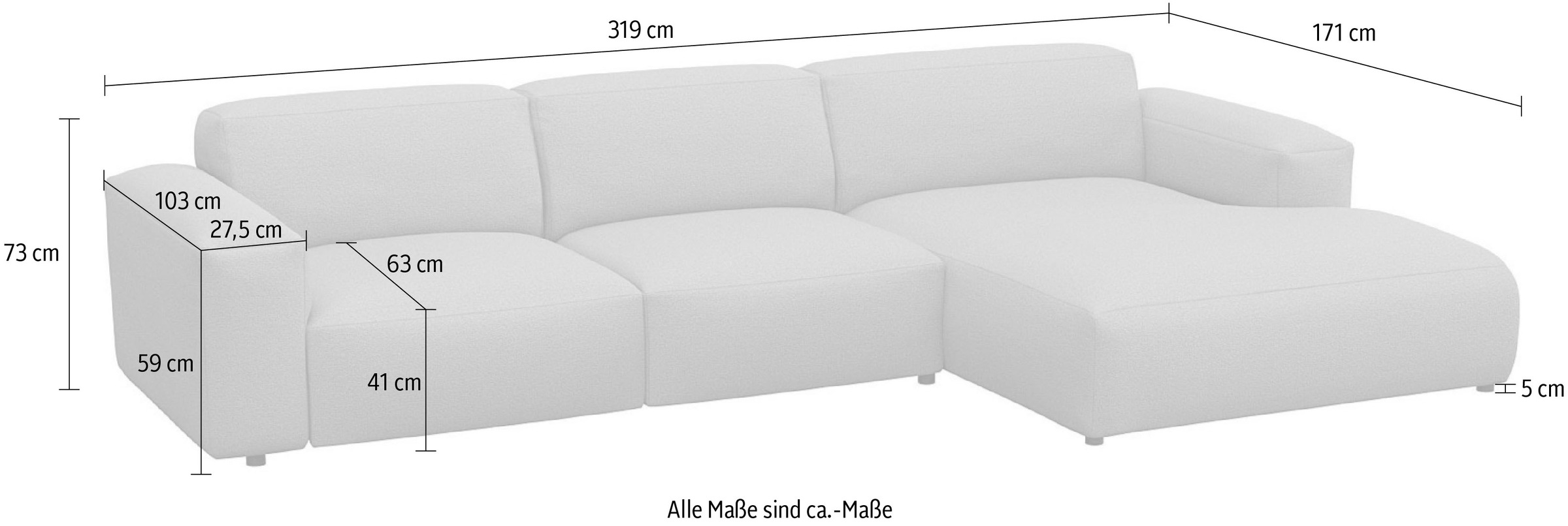 FLEXLUX Ecksofa »Lucera bequem und komfortabel durch hochwertigen Sitzaufbau, L-Form«, modern & anschmiegsam, Kaltschaum, Stahl-Wellenunterfederung