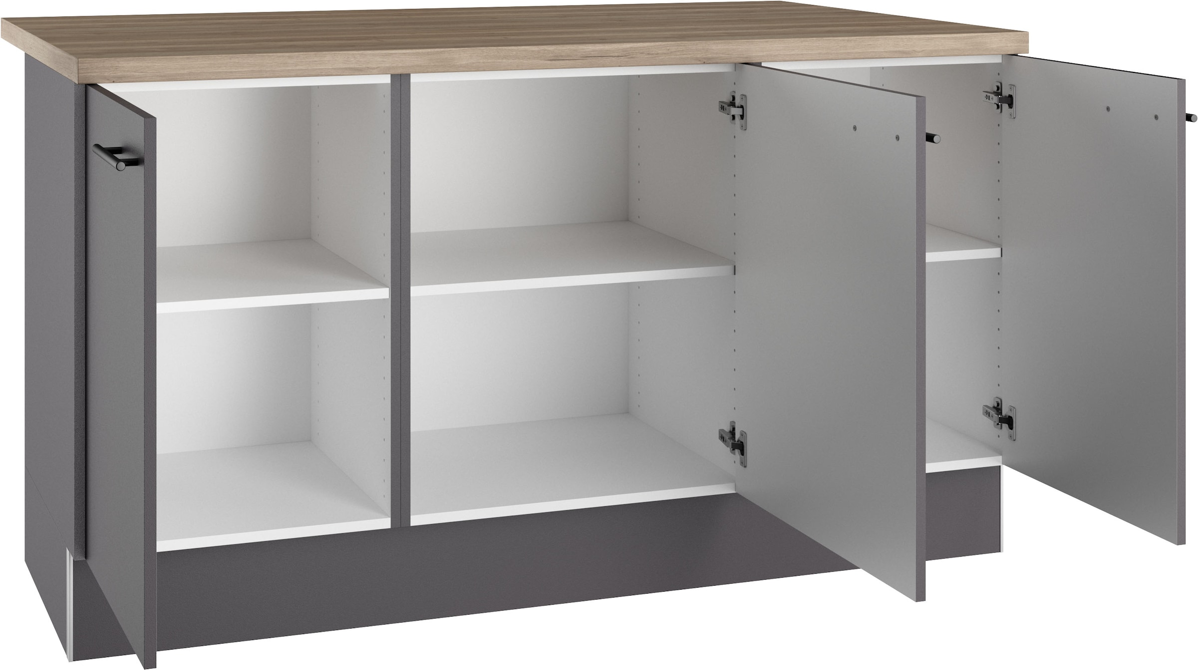 OPTIFIT Kücheninsel »Fiona« Breite 161 cm, Soft-Close, höhenverstellbare Füße, Metallgriffe