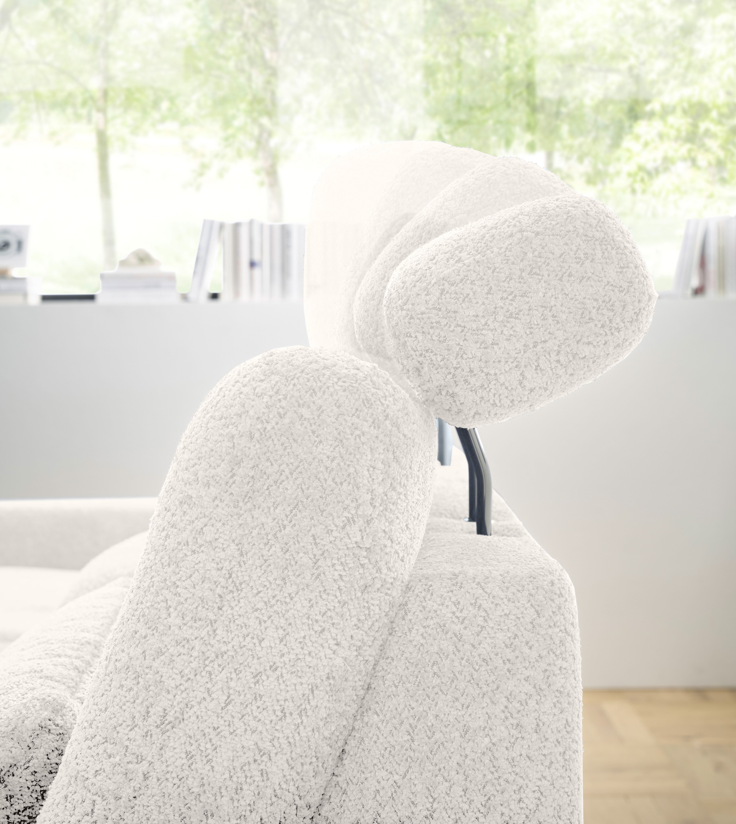 set one by Musterring Ecksofa »SO 3600, inkl motor. Sitztiefenverstellung, Kopfstützen, Nierenkissen«, Sitzhöhe 42 cm, Federkern, Breite 293 x Tiefe 180 cm, Kama natur