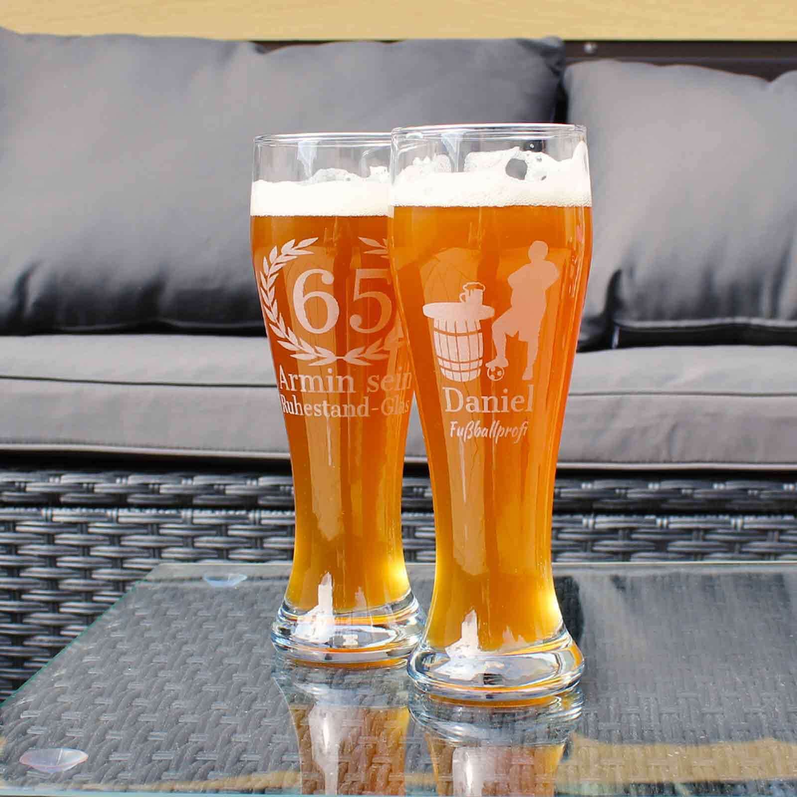 LUXENTU Bierglas »Weizenbierglas mit Gravur 60. Jubiläum 0,5 l transparent«