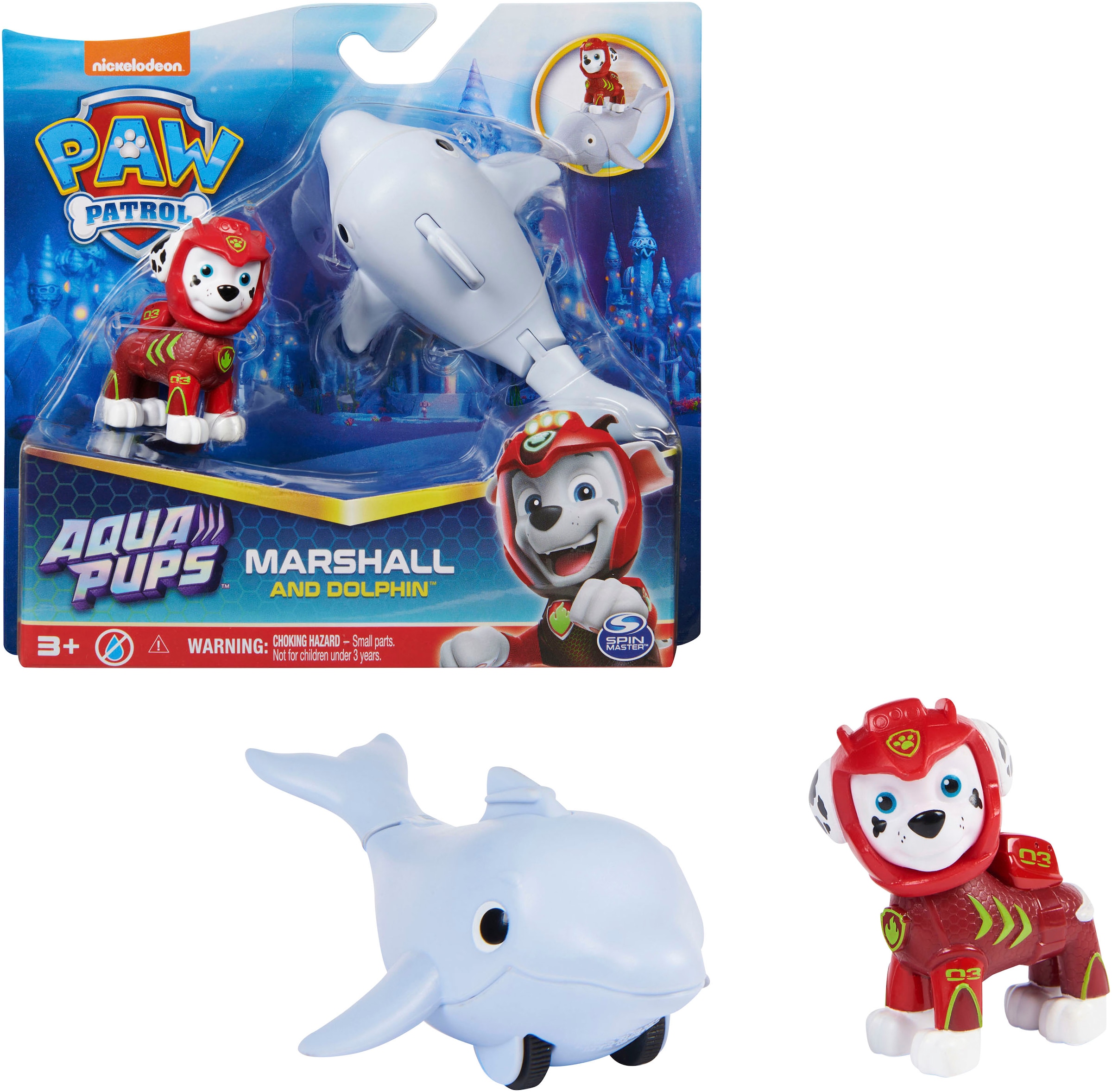 Spielfigur »Paw Patrol - Aqua Pups - Hero Pups Solid Marshall«, (Set)