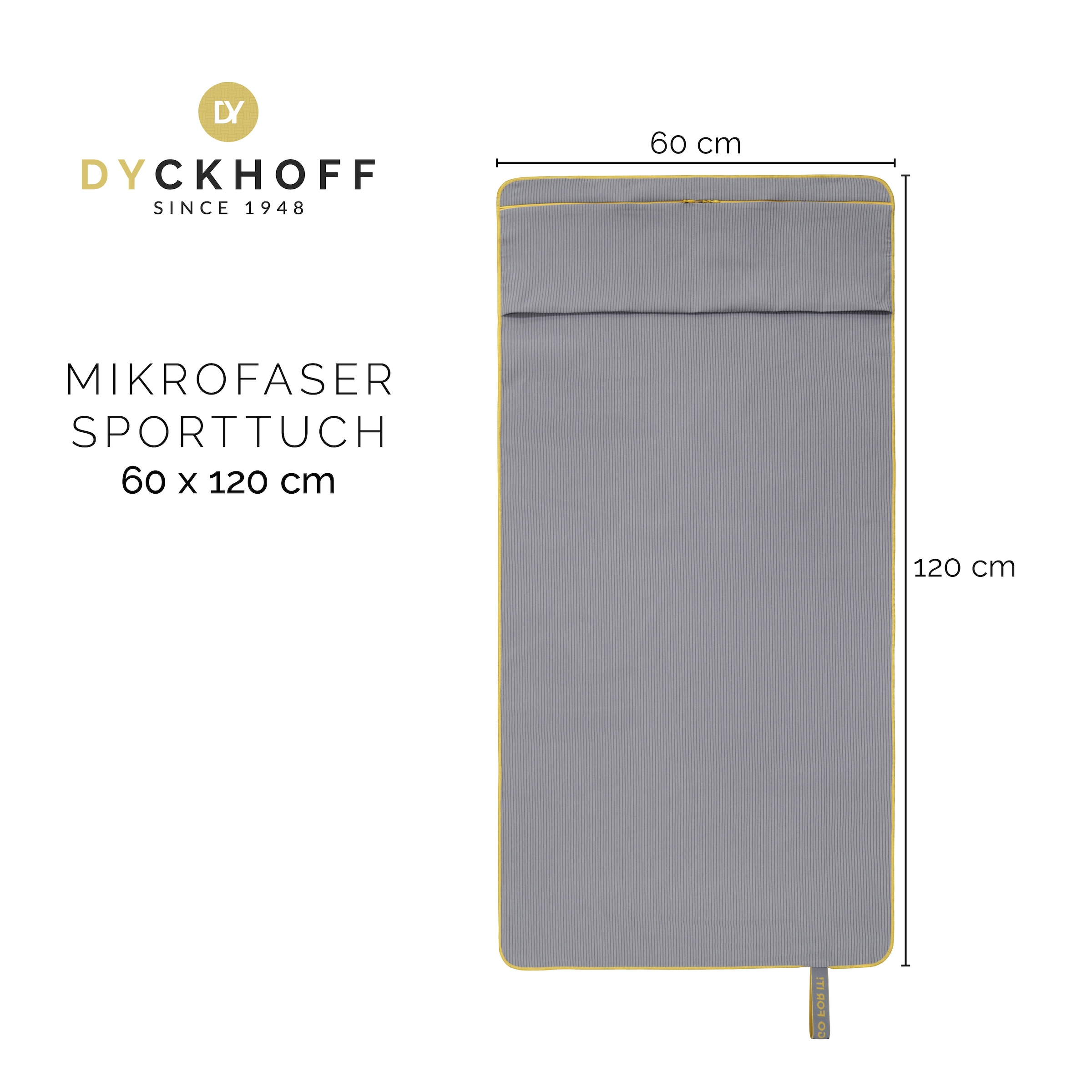 Dyckhoff Handtuch »Mikrofaser Sporttuch Struktur« Mit Überstülpkapuze, Schnelltrocknend, Leicht, Reißverschlusstasche