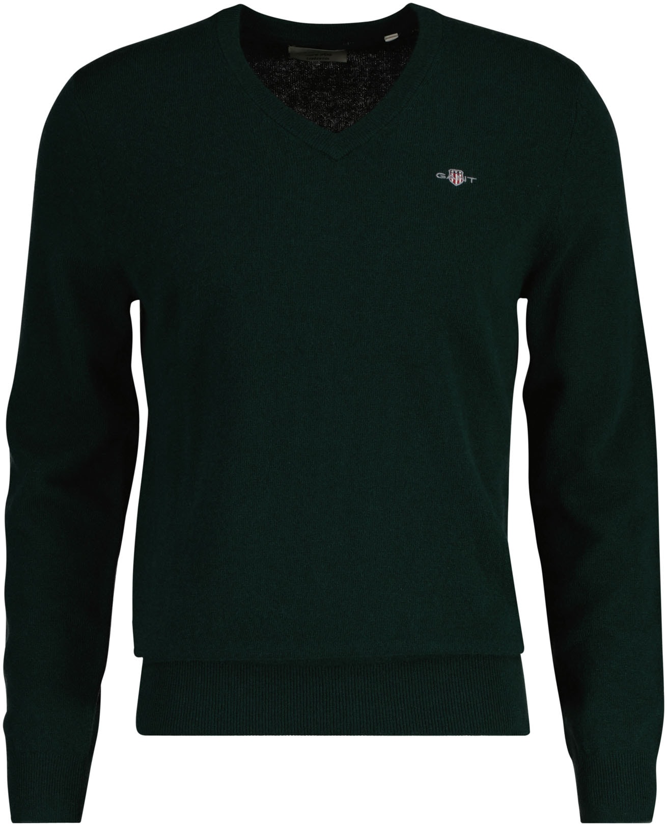 Gant V-Ausschnitt-Pullover »EXTRAFINE LAMBSWOOL V-NECK«, mit Logostickerei