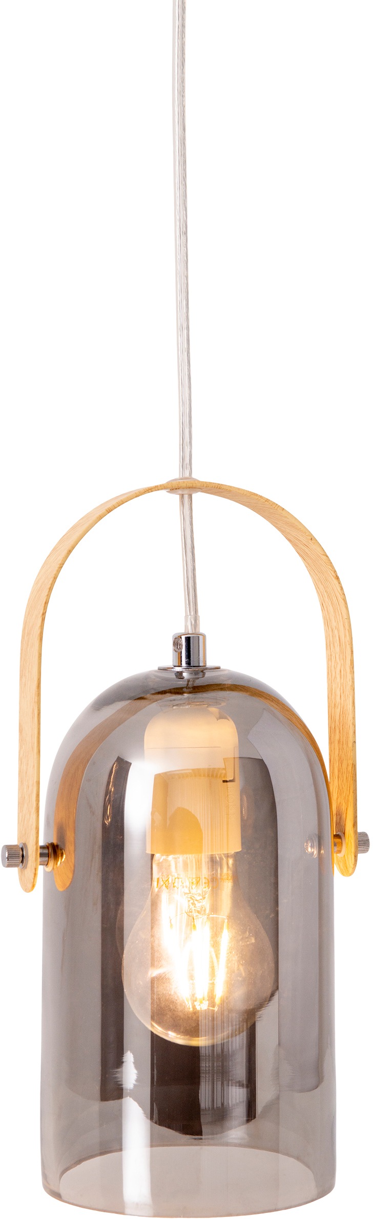 näve Pendelleuchte »Vidrio«, 1 flammig, Leuchtmittel E27 | ohne Leuchtmittel-Leuchtmittel wechselbar, 1x E27 max. 40W,Glas Colour:smoke/silver, mirrored, natural, chrome