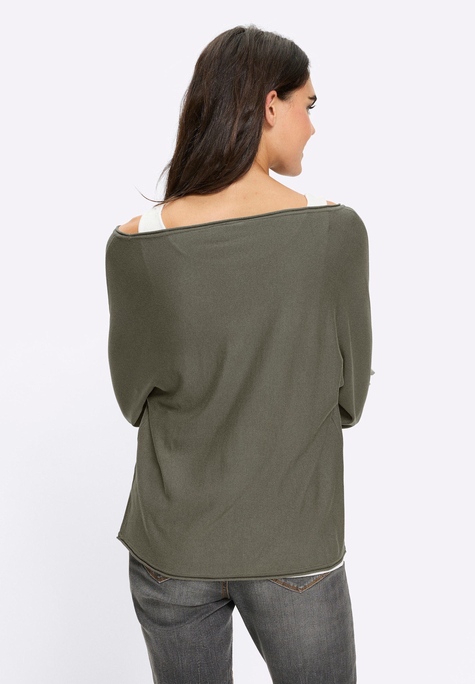 heine Longpullover »2-in-1-Pullover 2-in-1-Pullover mit Fledermausärmeln.«