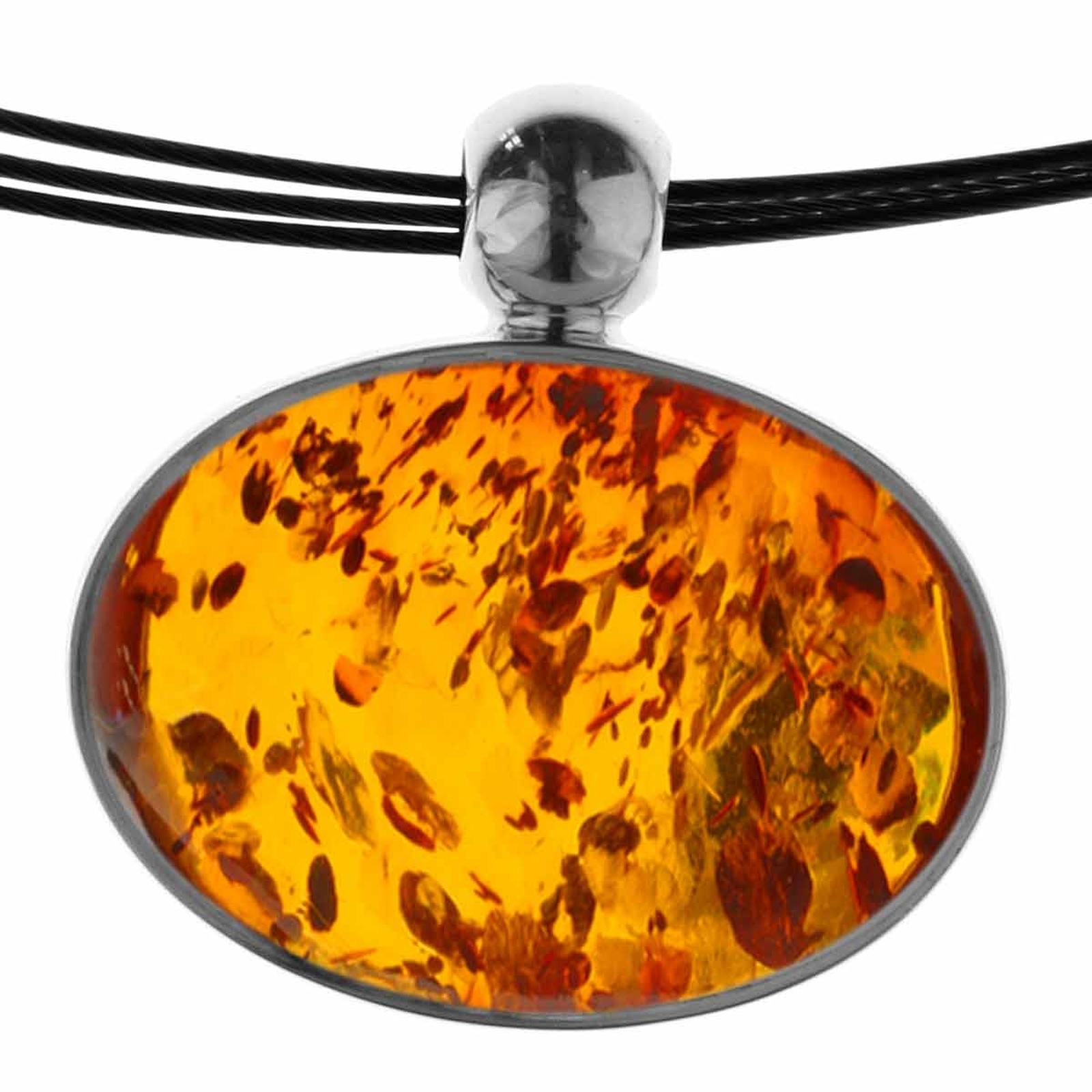 OSTSEE-SCHMUCK Collier »- Classic 18 x 13 mm - Silber 925/000 - Bernstein«