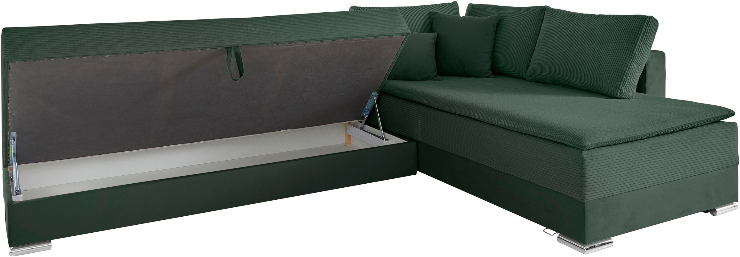 INOSIGN Ecksofa »Night & Day L-Form mit Dauer-Schlaffunktion mit Armlehne«, mit Boxspring-Bettfunktion 180x200 cm und Bettkasten, Dauerschläfer!