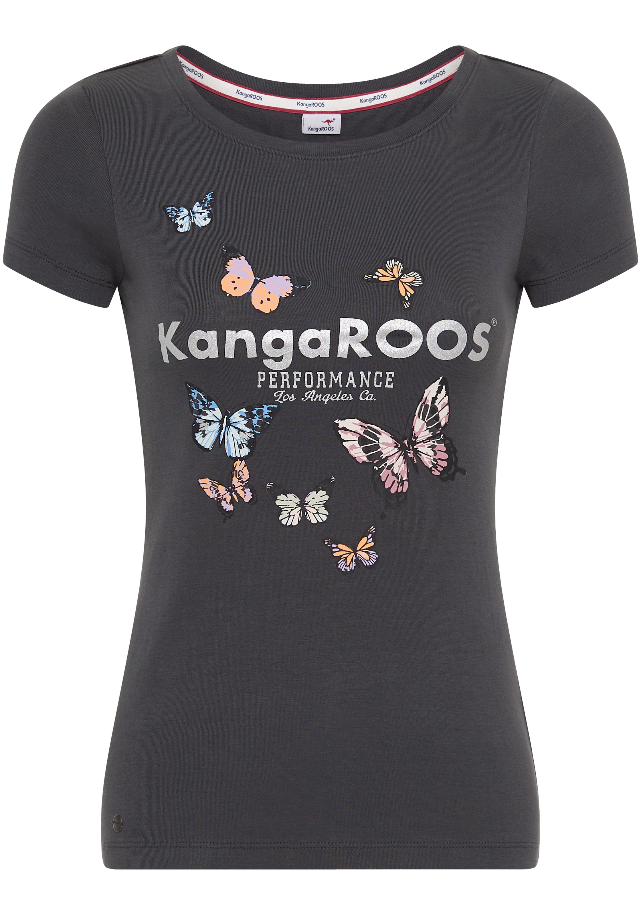 KangaROOS T-Shirt, Kurzarm, körpernahe Passform, aus Rippware