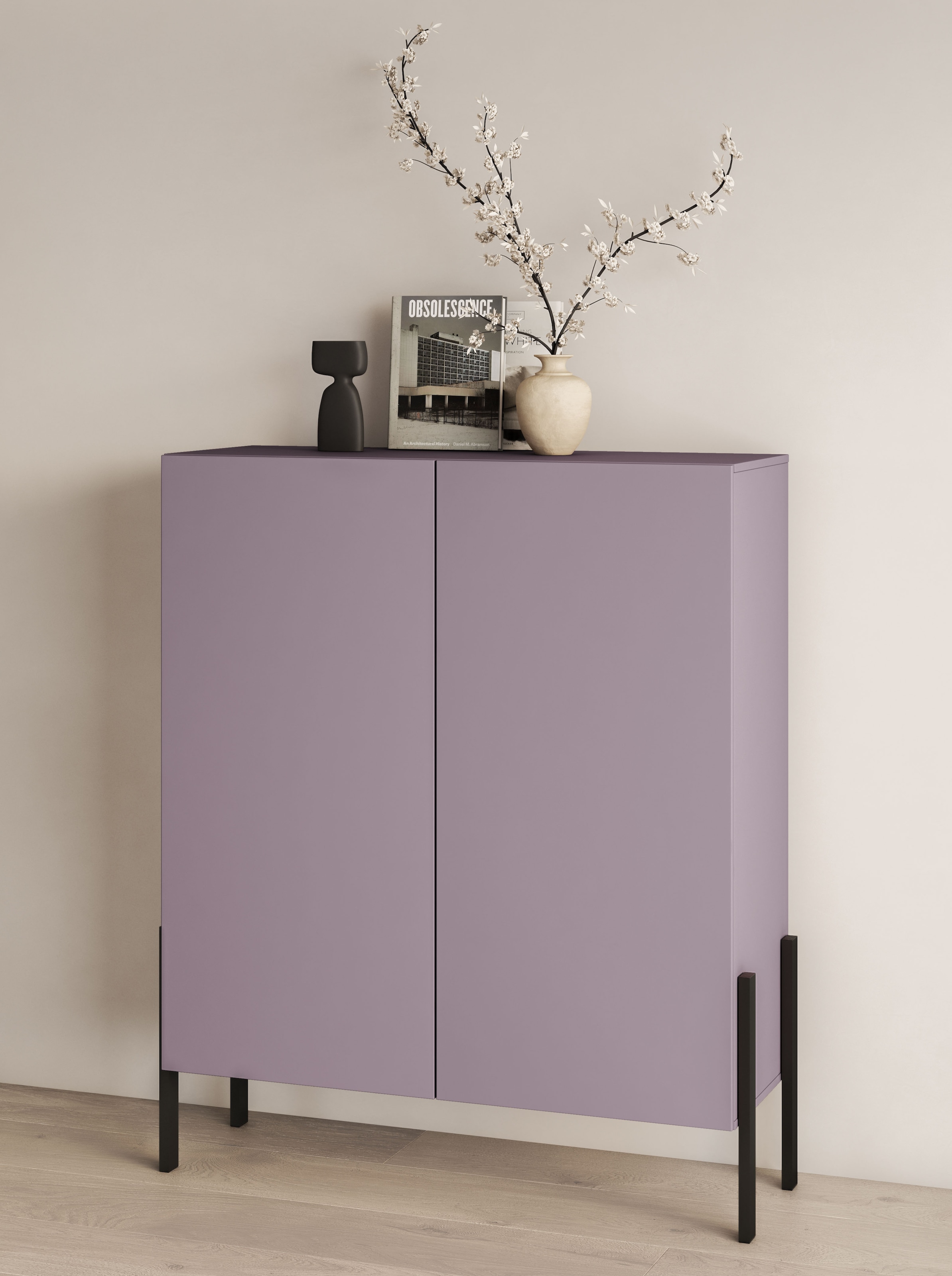 INOSIGN Kommode »Jukon, Breite 110 cm, moderne grifflose Hochschrank, 2Türen«, Highboard mit...